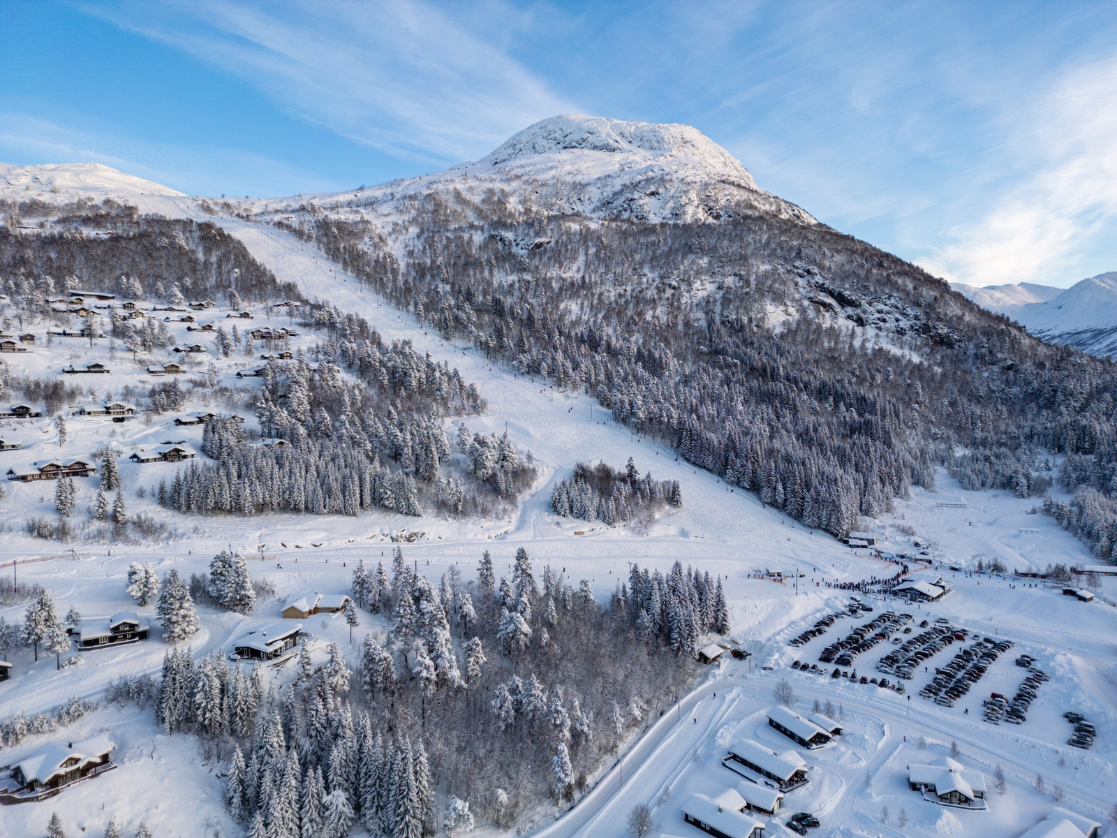 Utsikt mot Stryn vinterski Galleribilde