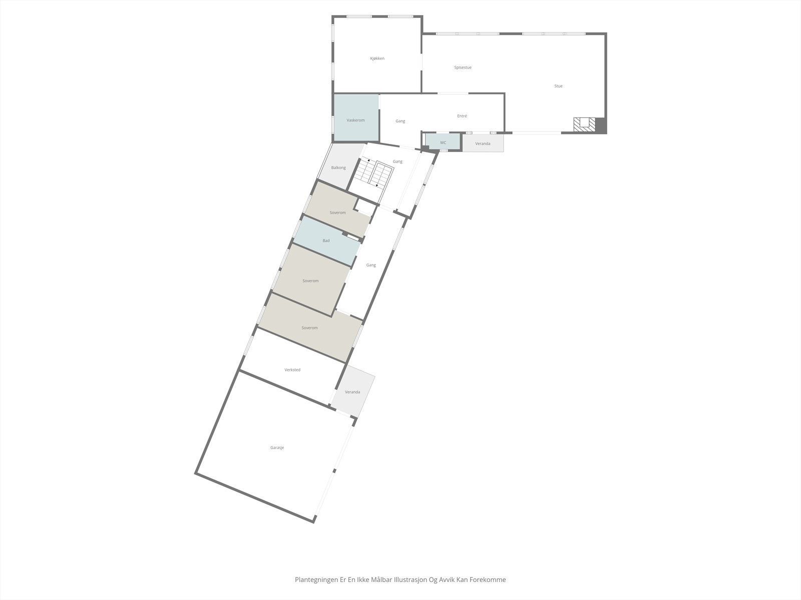 Plantegning hovedhus 1.etg. Galleribilde