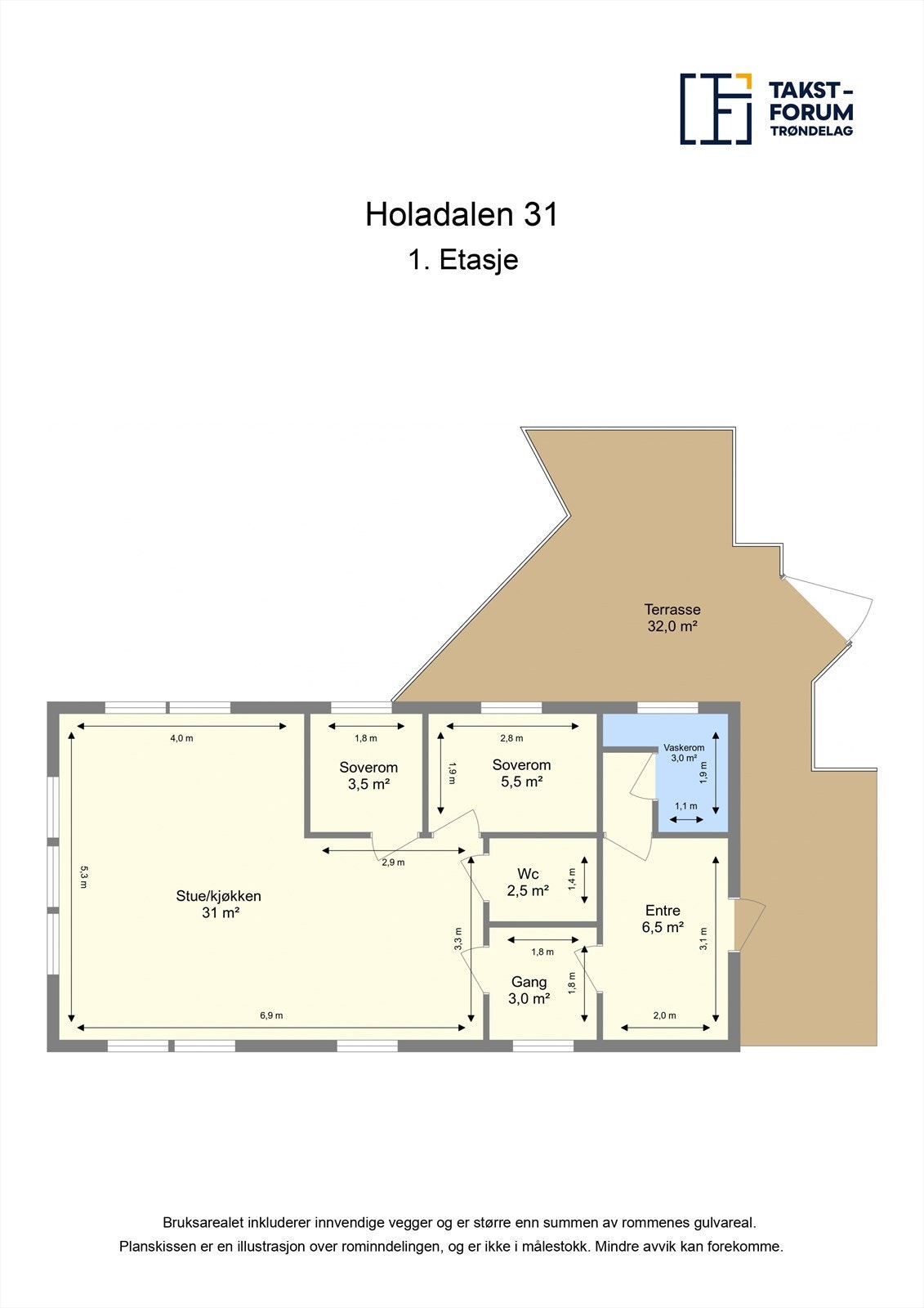 Planskisse 1. etasje. Galleribilde