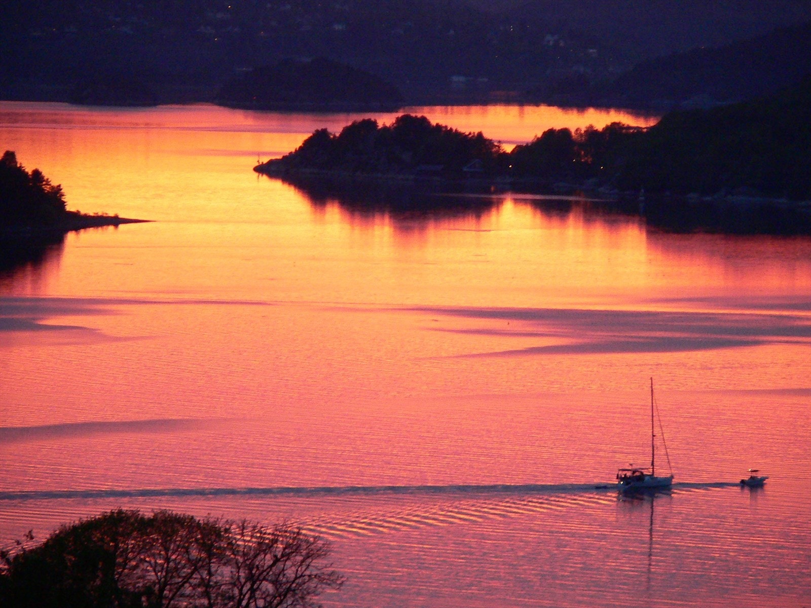 Privat bilde av solnedgang vestfjorden. Galleribilde