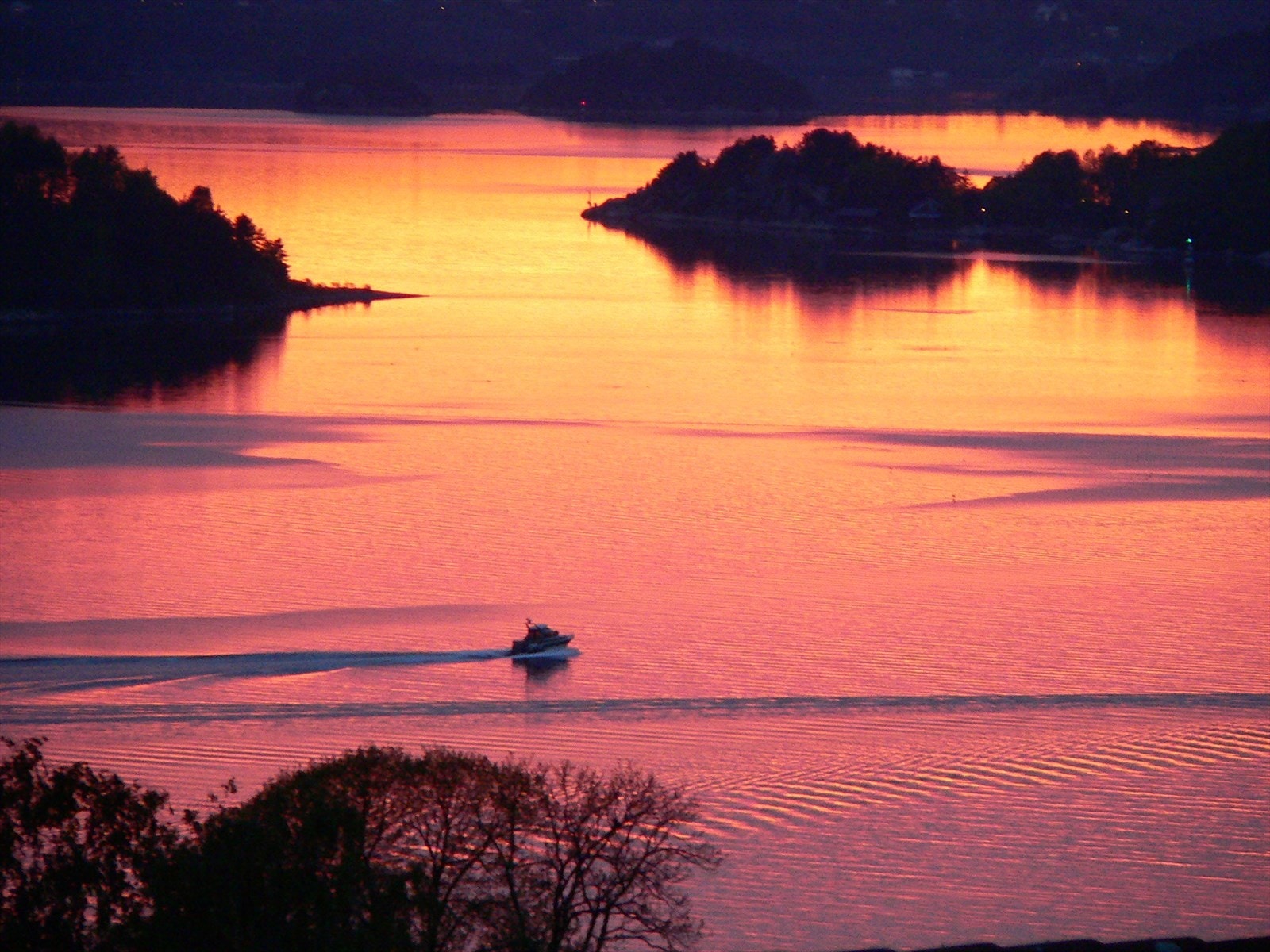 Privat bilde av solnedgang vestfjorden. Galleribilde