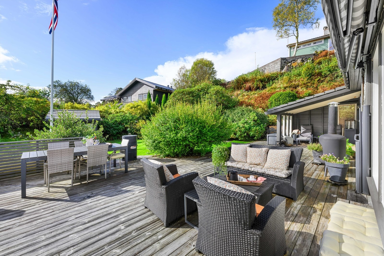 Hagen byr på flere lune uteområder og rikelig med sol. Galleribilde