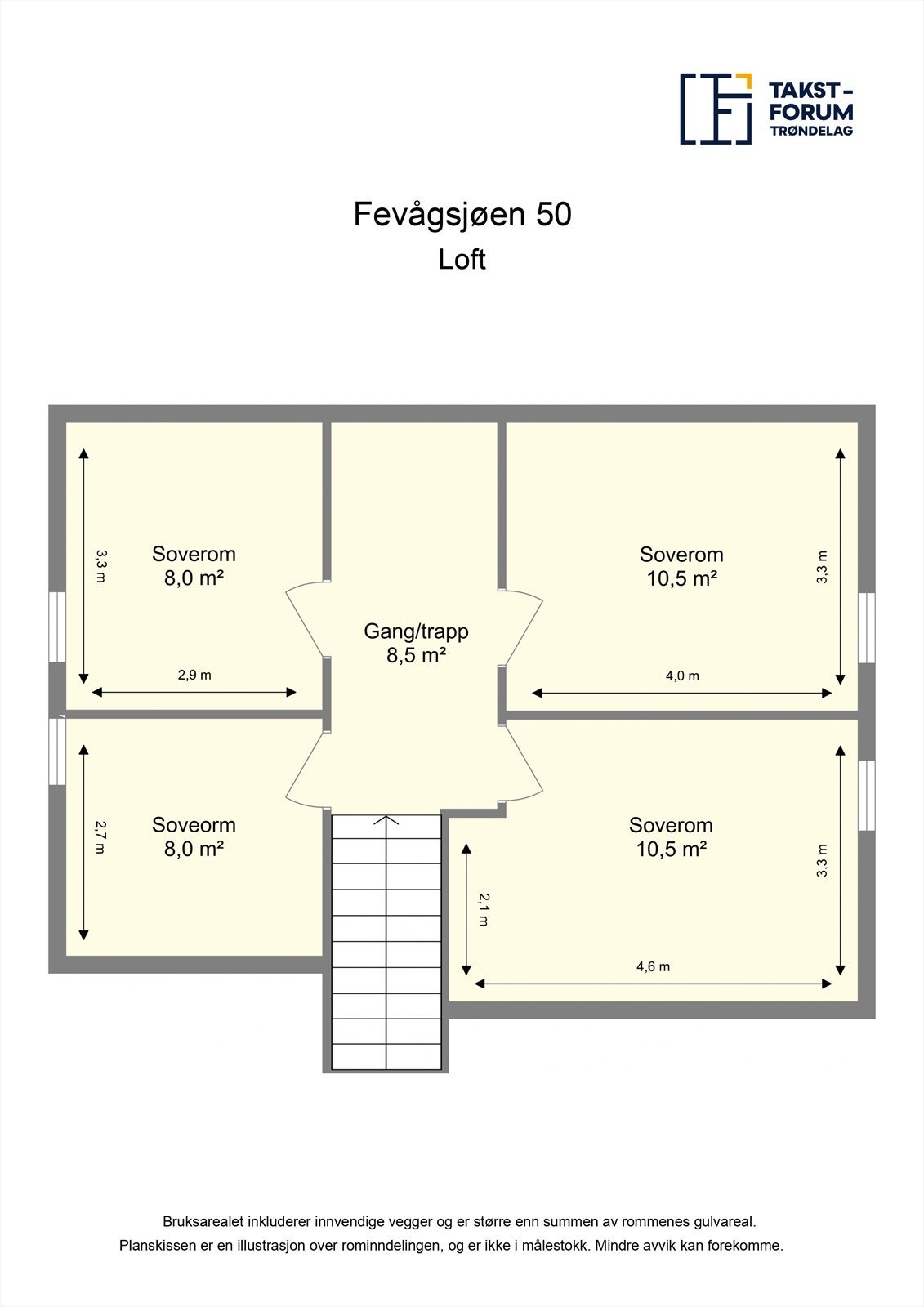 Skissert plantegning loft. Galleribilde