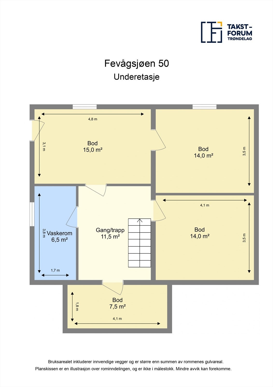 Skissert plantegning underetasje. Galleribilde