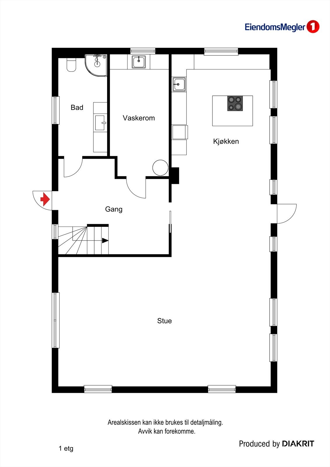 Plantegning 1. etasje. Galleribilde