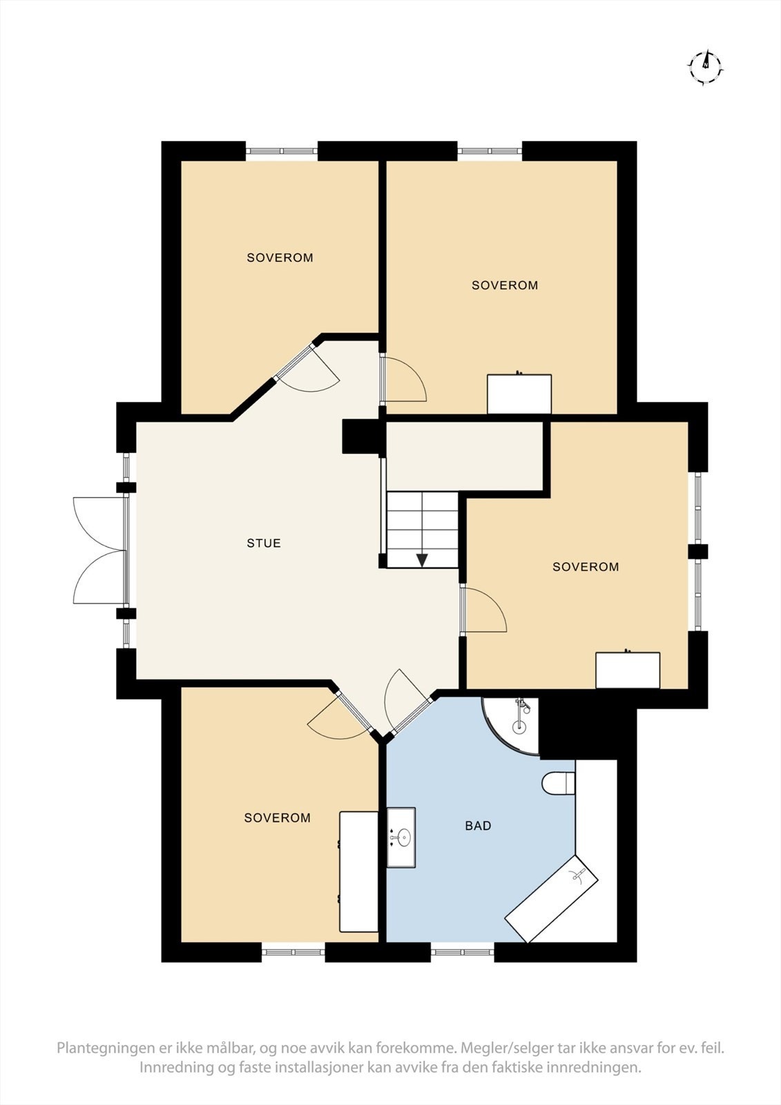 Andre etasje - Se punkt "ferdigattest". Galleribilde