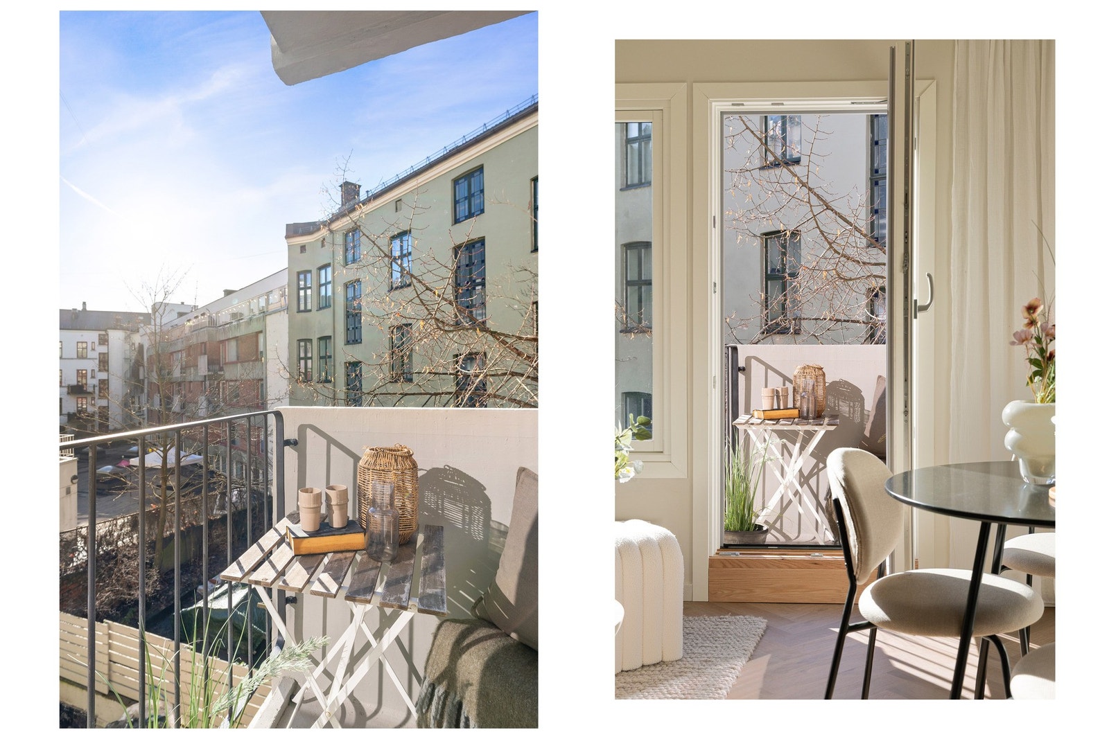 Solrik, sydvestvendt balkong mot rolig bakgård. Galleribilde