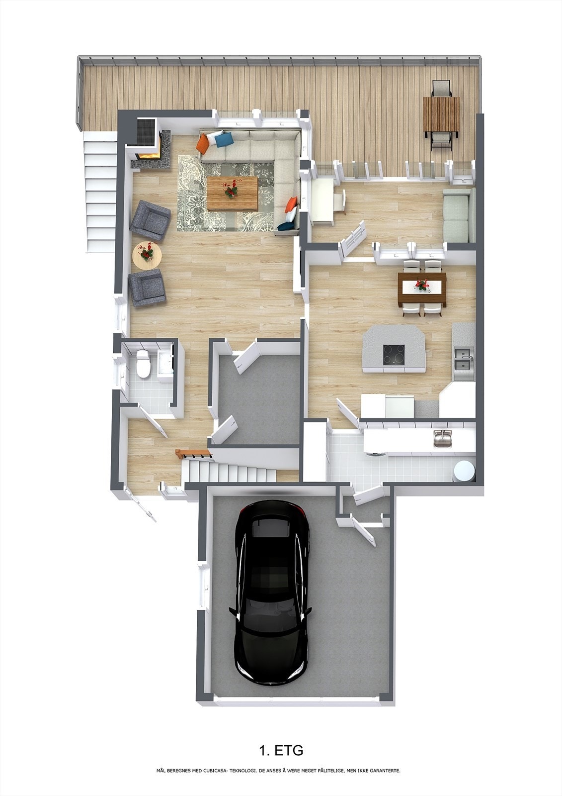 3D plantegning 1. etg. Galleribilde