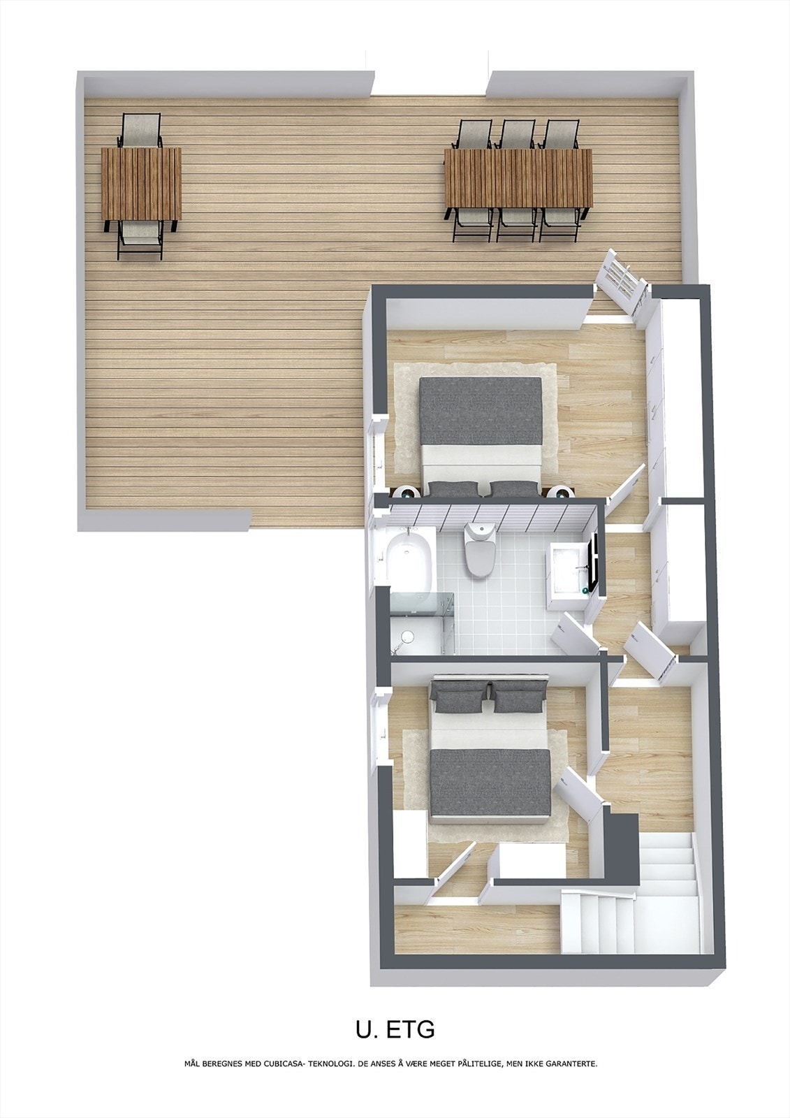 3D plantegning u. etg. Galleribilde