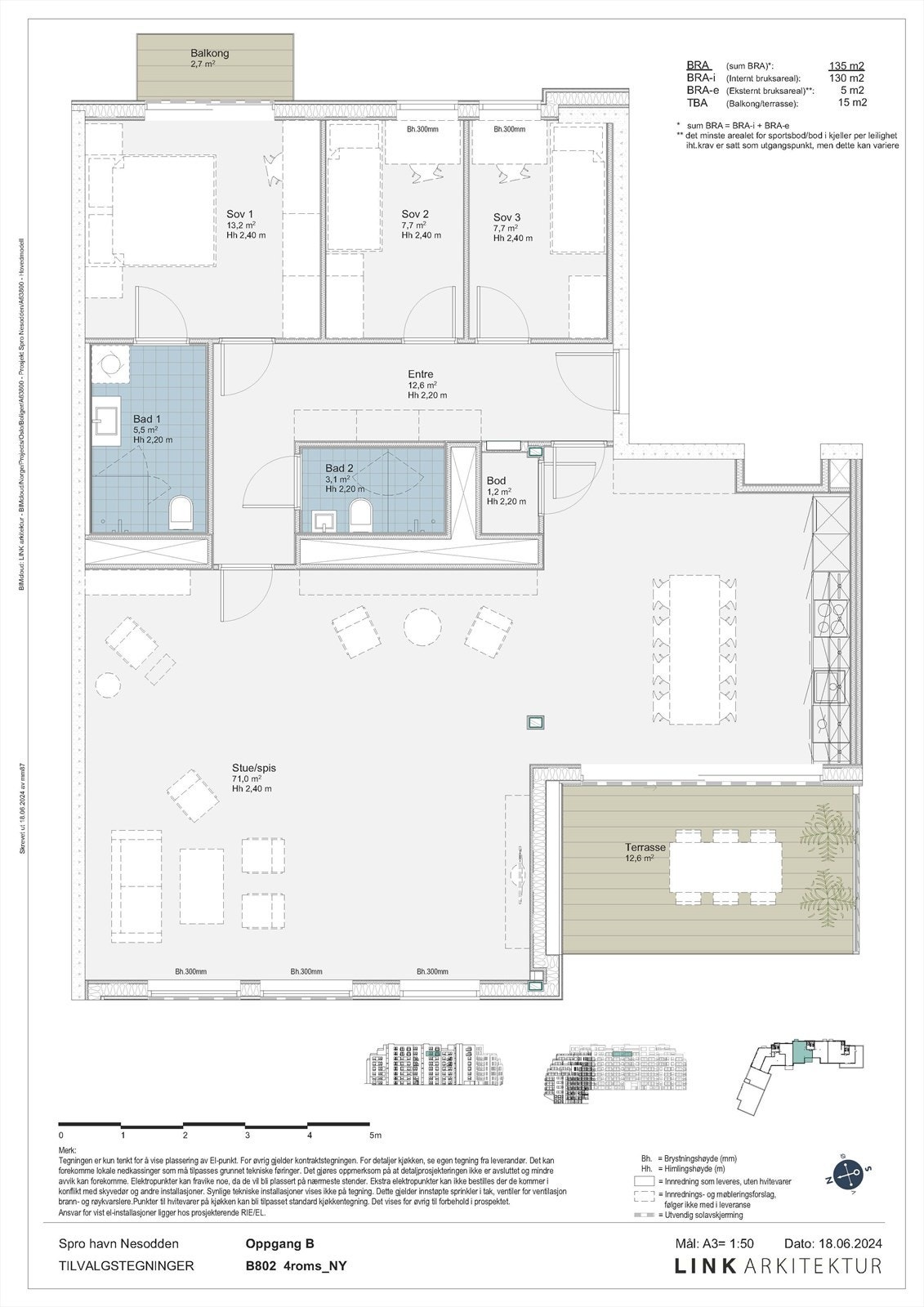 Fin planløsning for leilighet B802 Galleribilde