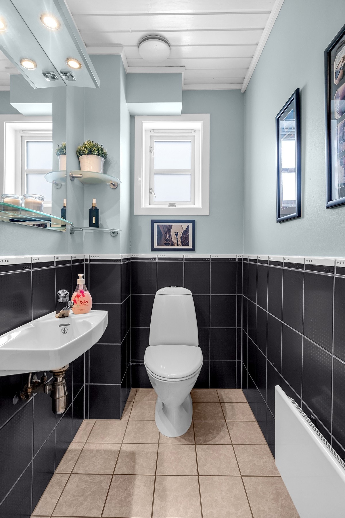 Praktisk toalettrom plassert rett ved inngangspartiet. Galleribilde