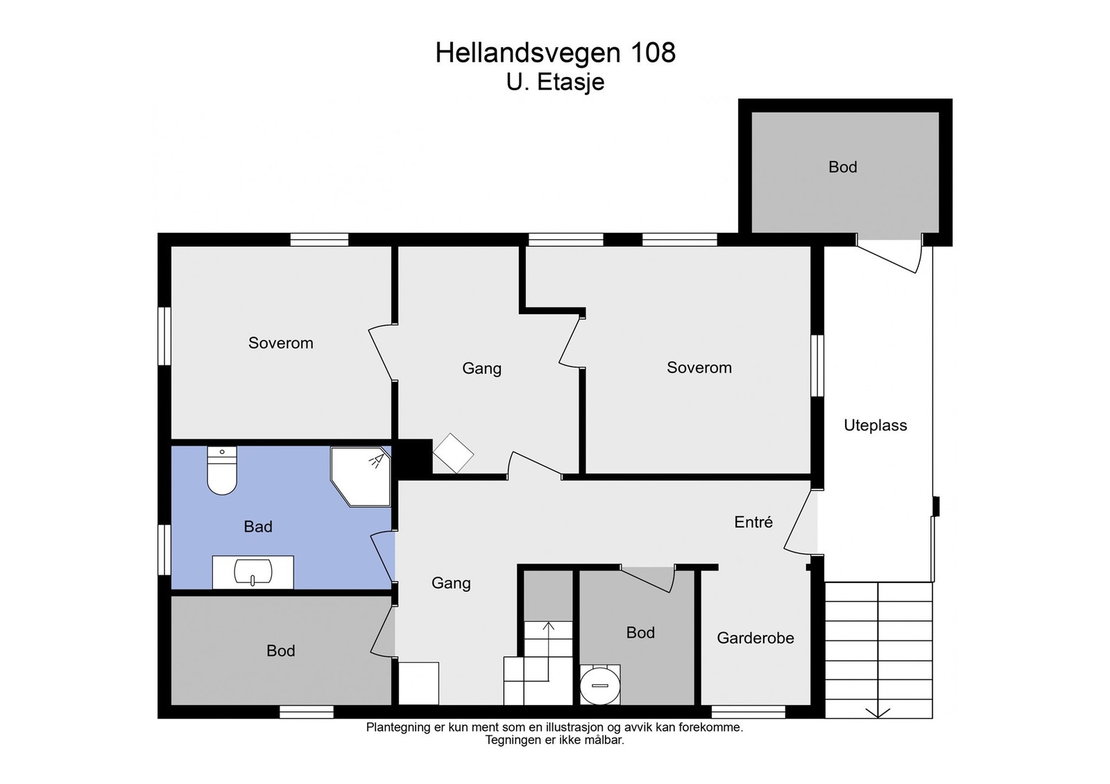 Plantegning 2D underetasje Galleribilde