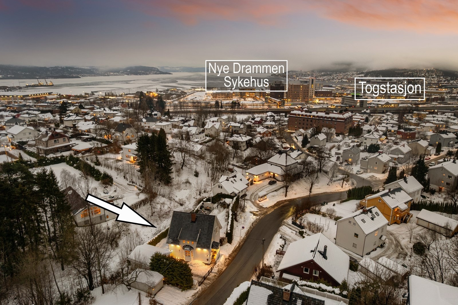 Beliggenheten er meget sentral, men tilbaketrukket - kort vei til blant annet togstasjon og nye Drammen sykehus Galleribilde