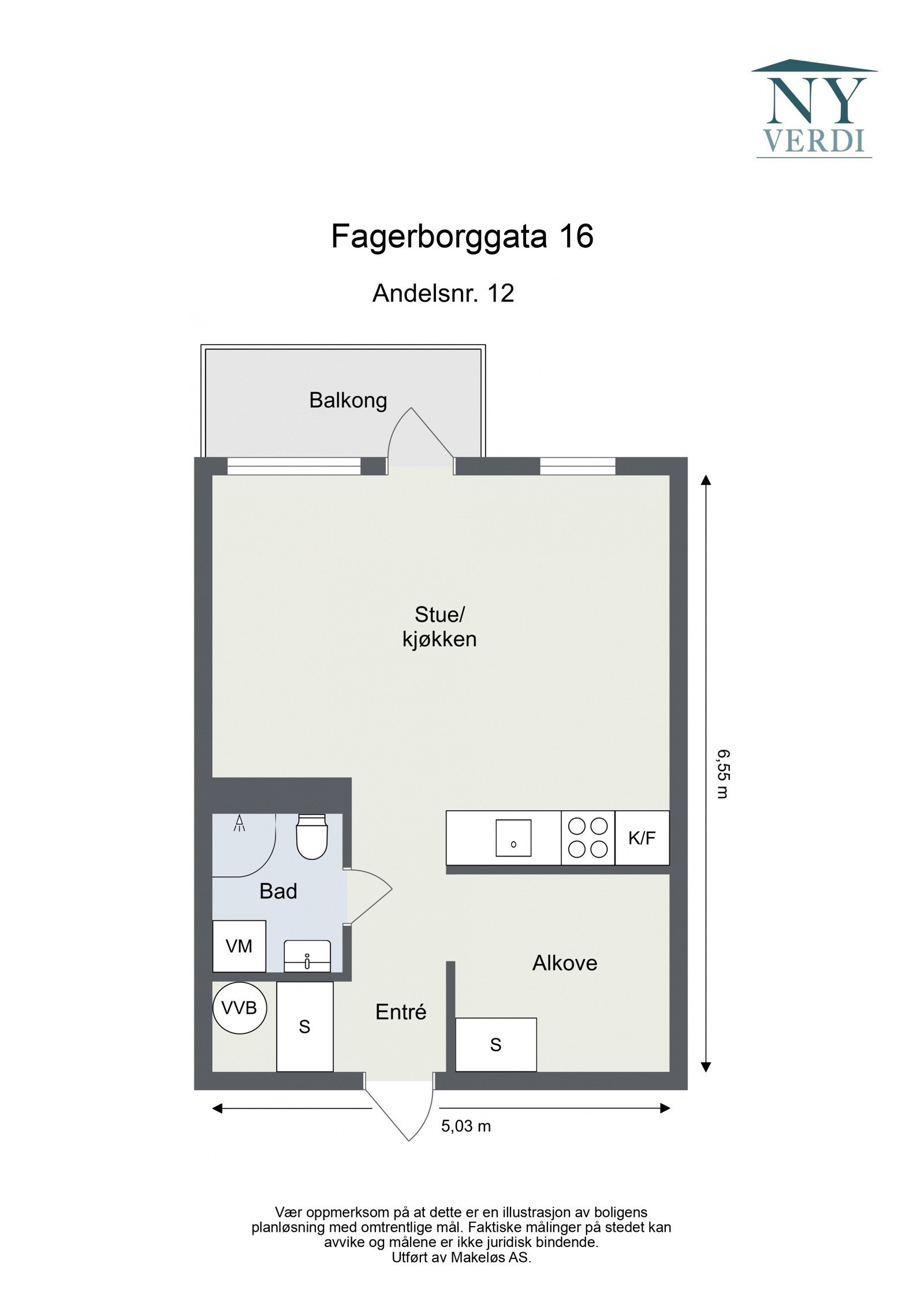 Fagerborggata 16 - Leil. 6104, andel 12 - Floorplan- NY Galleribilde