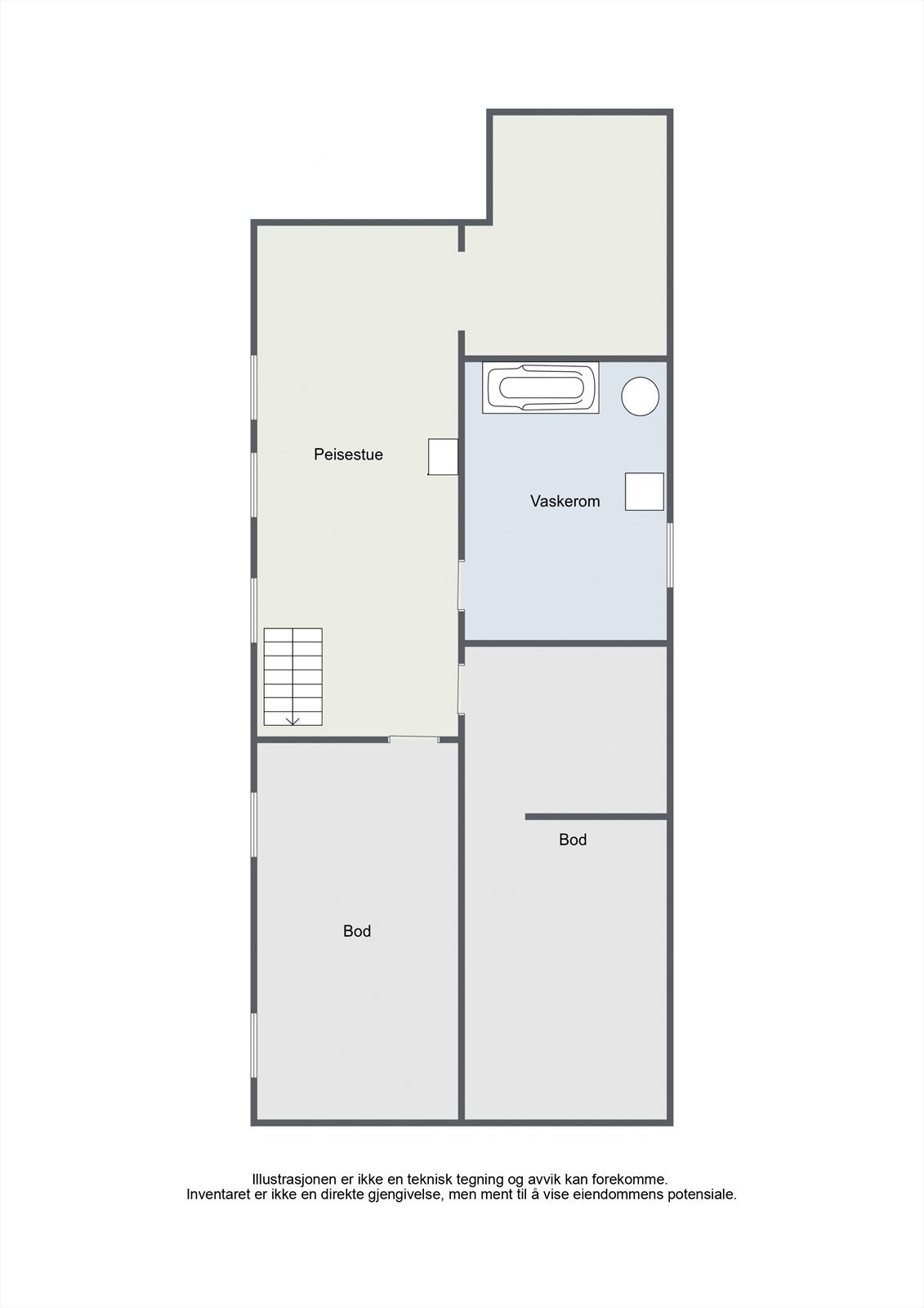 Kjelleretasjen rommer en hyggelig peisestue, vaskerom og tre boder med rikelig lagringsplass. Galleribilde