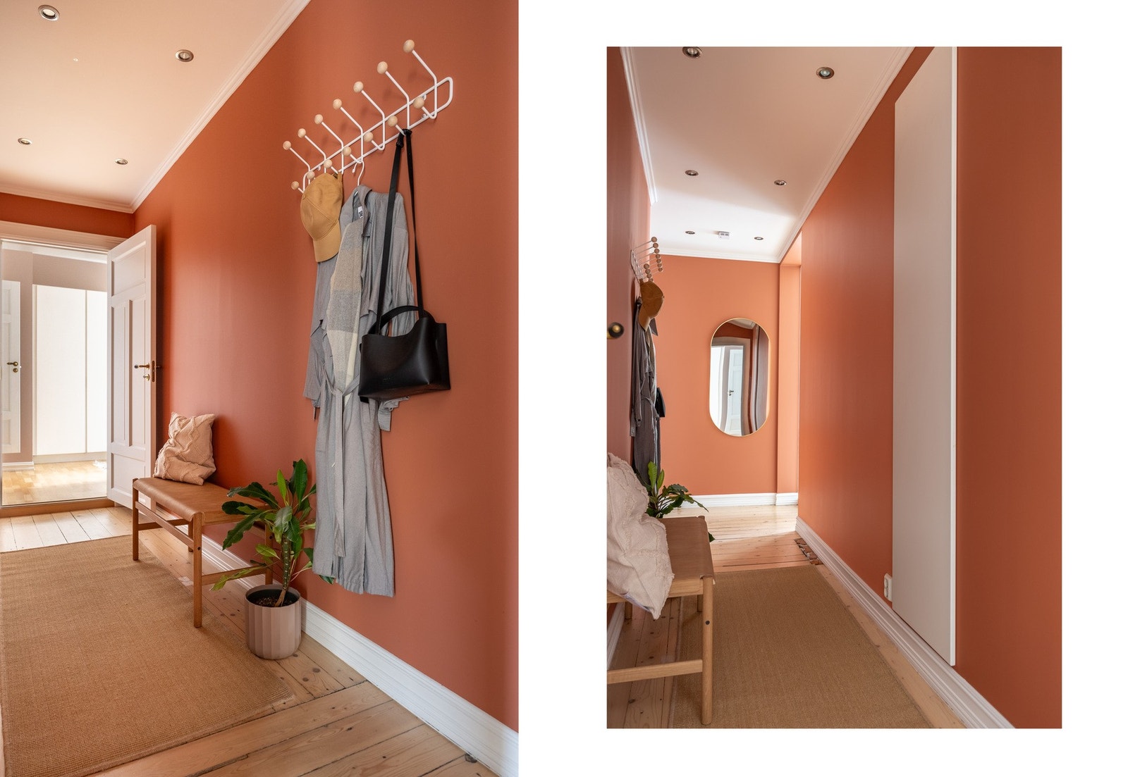 Innbydende og romslig entré med originale tregulv som skaper en lun atmosfære. Galleribilde