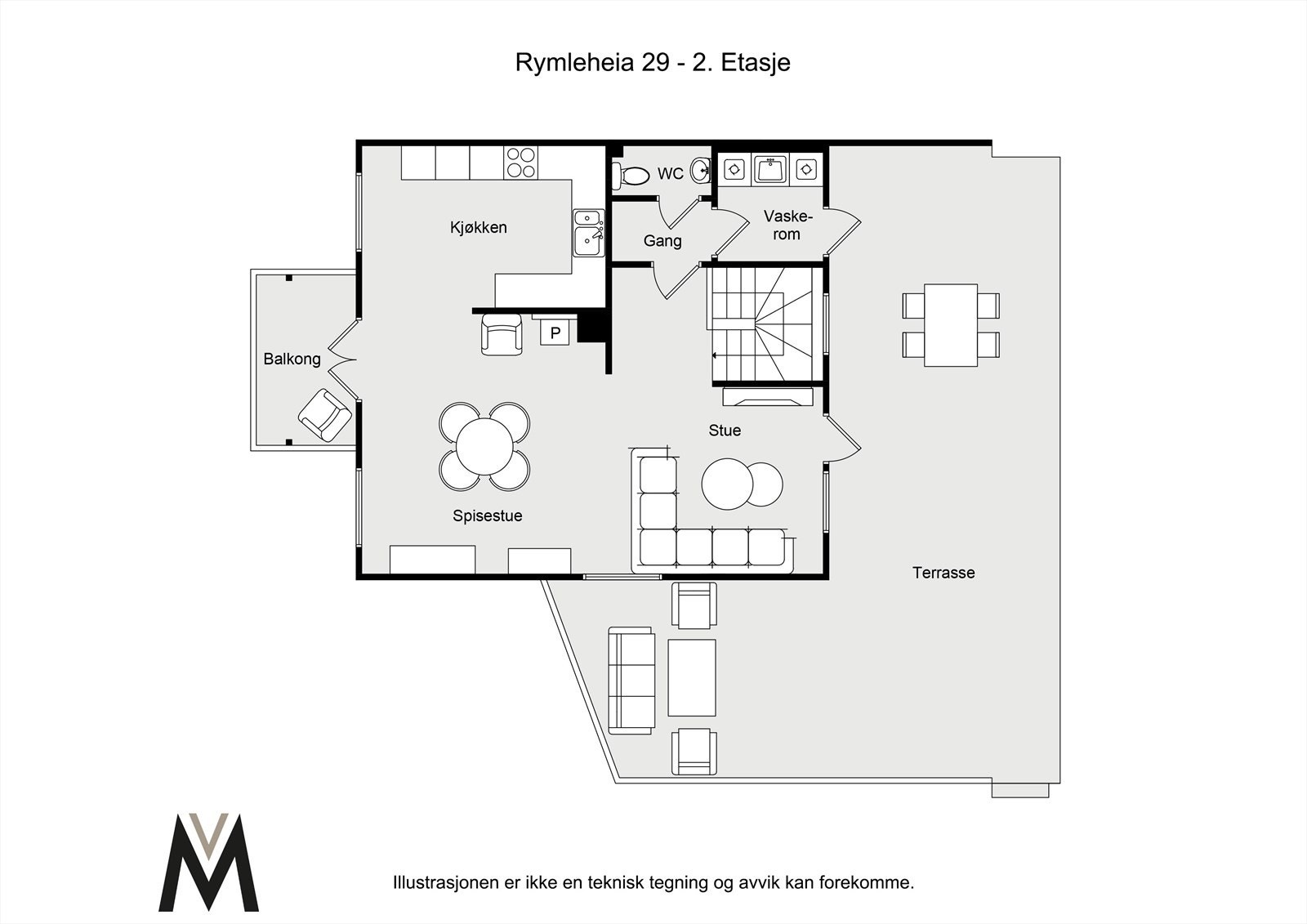 Plantegning 2. etasje/ hovedetasje. Galleribilde