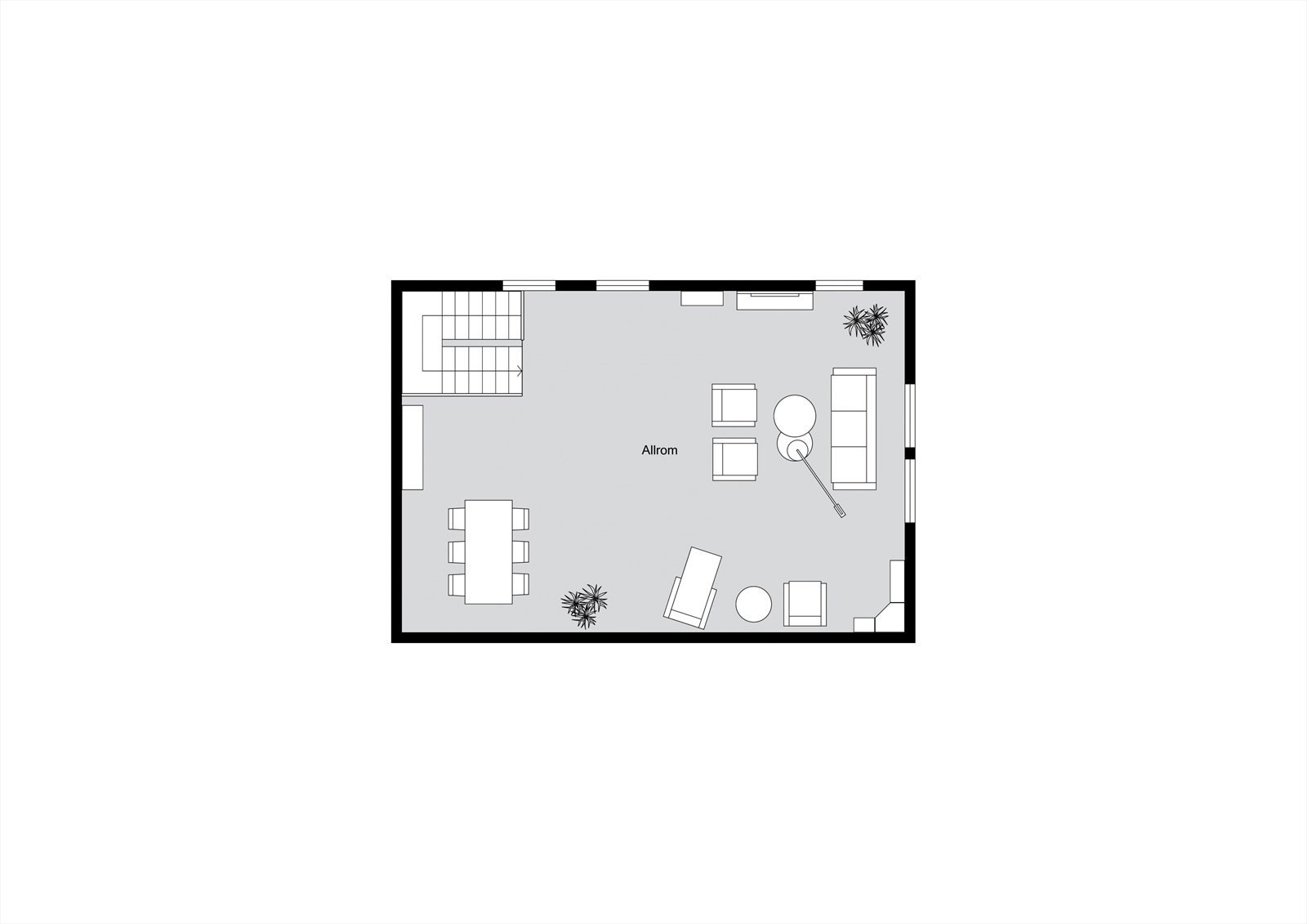 Planløsning 2. etasje garasje/verkstedsbygning (skissen er kun ment for å gi inntrykk av planløsningen - avvik kan forekomme) Galleribilde