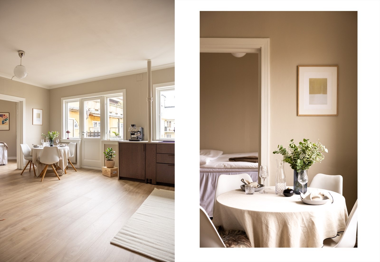 Leiligheten har en raus takhøyde hvor det i stue/kjøkken er målt til 2,70 meter Galleribilde