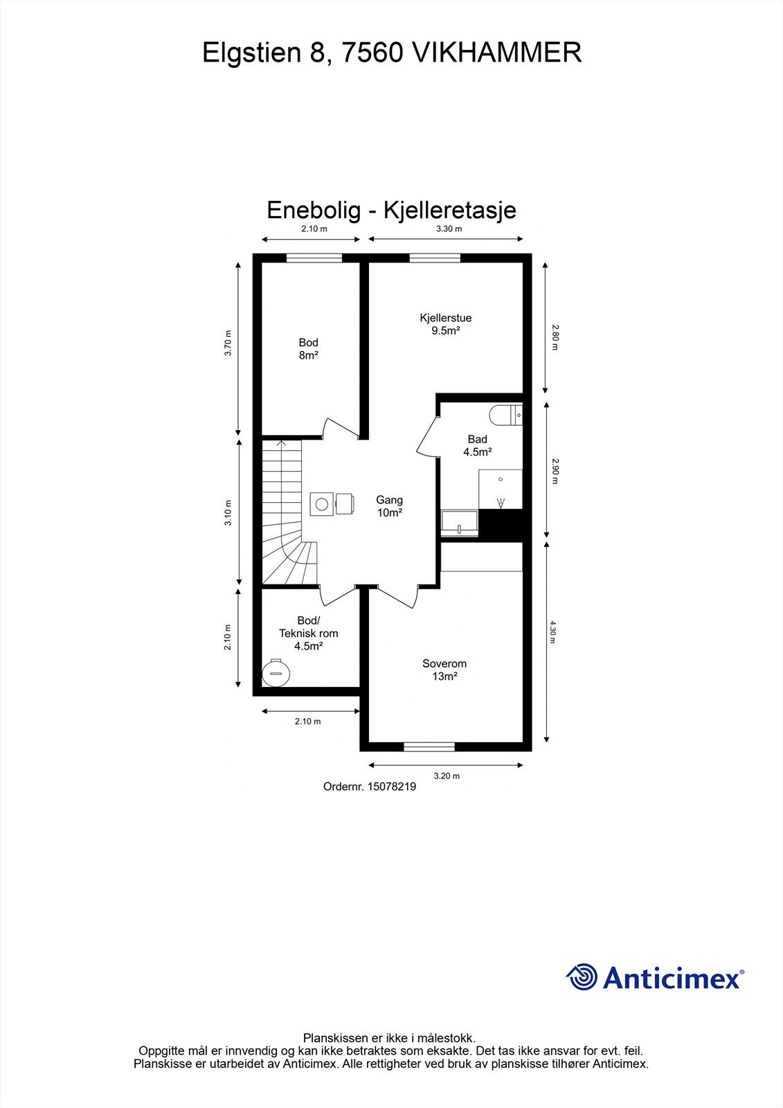 Planskisse kjelleretasje. Galleribilde