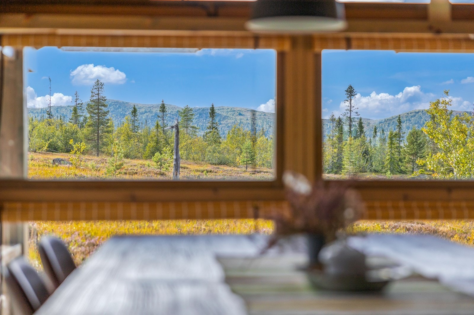 Store vindusflater gir fantastisk utsikt og slipper fjelllyset inn. Galleribilde