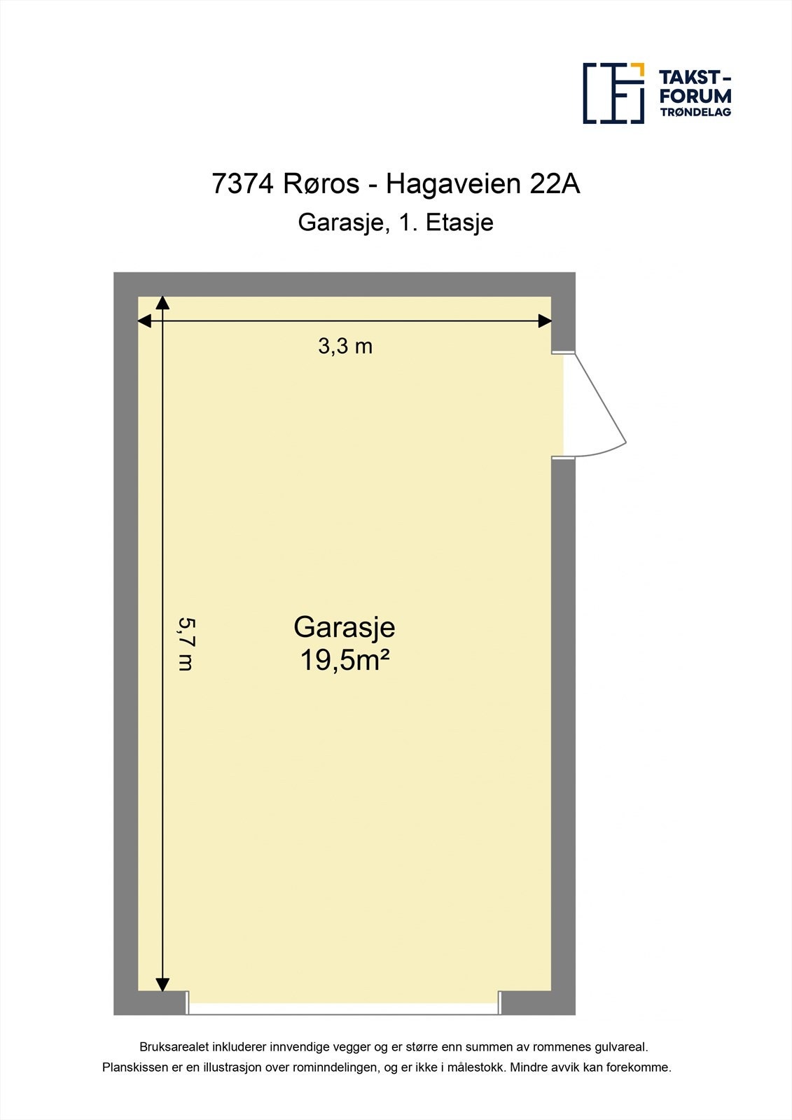 Planskisse garasje. Galleribilde