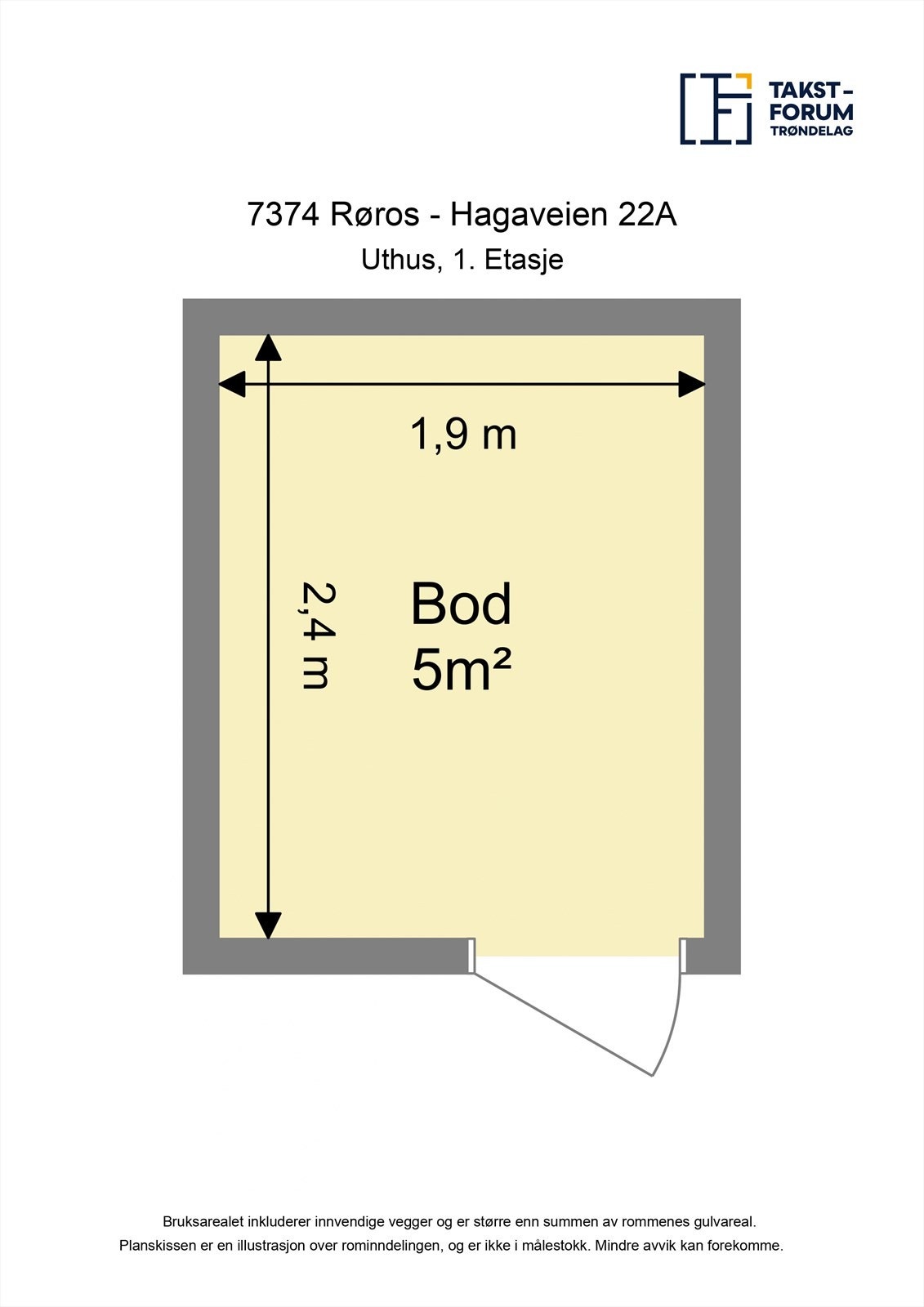 Planskisse bod i uthus. Galleribilde