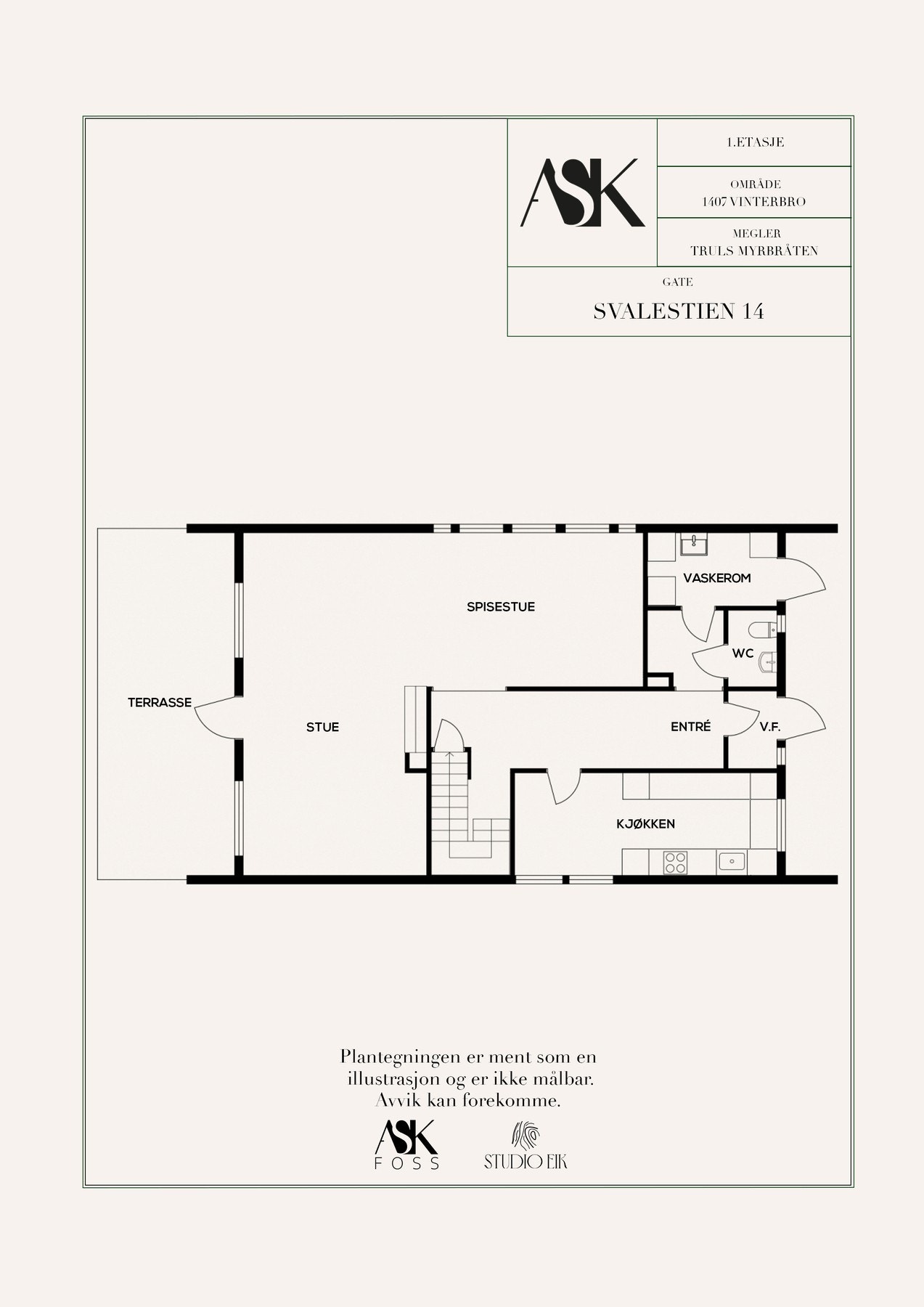 Plantegning 1. etasje Galleribilde