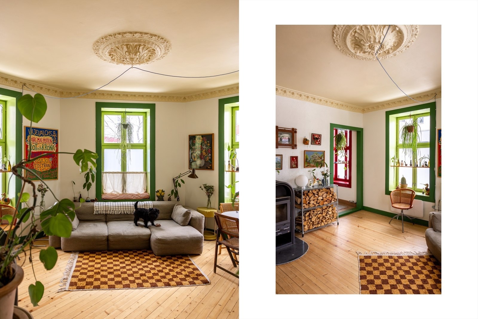 Den romslige stuen har godt med naturlig lysinnslipp fra tre store vinduer. Galleribilde