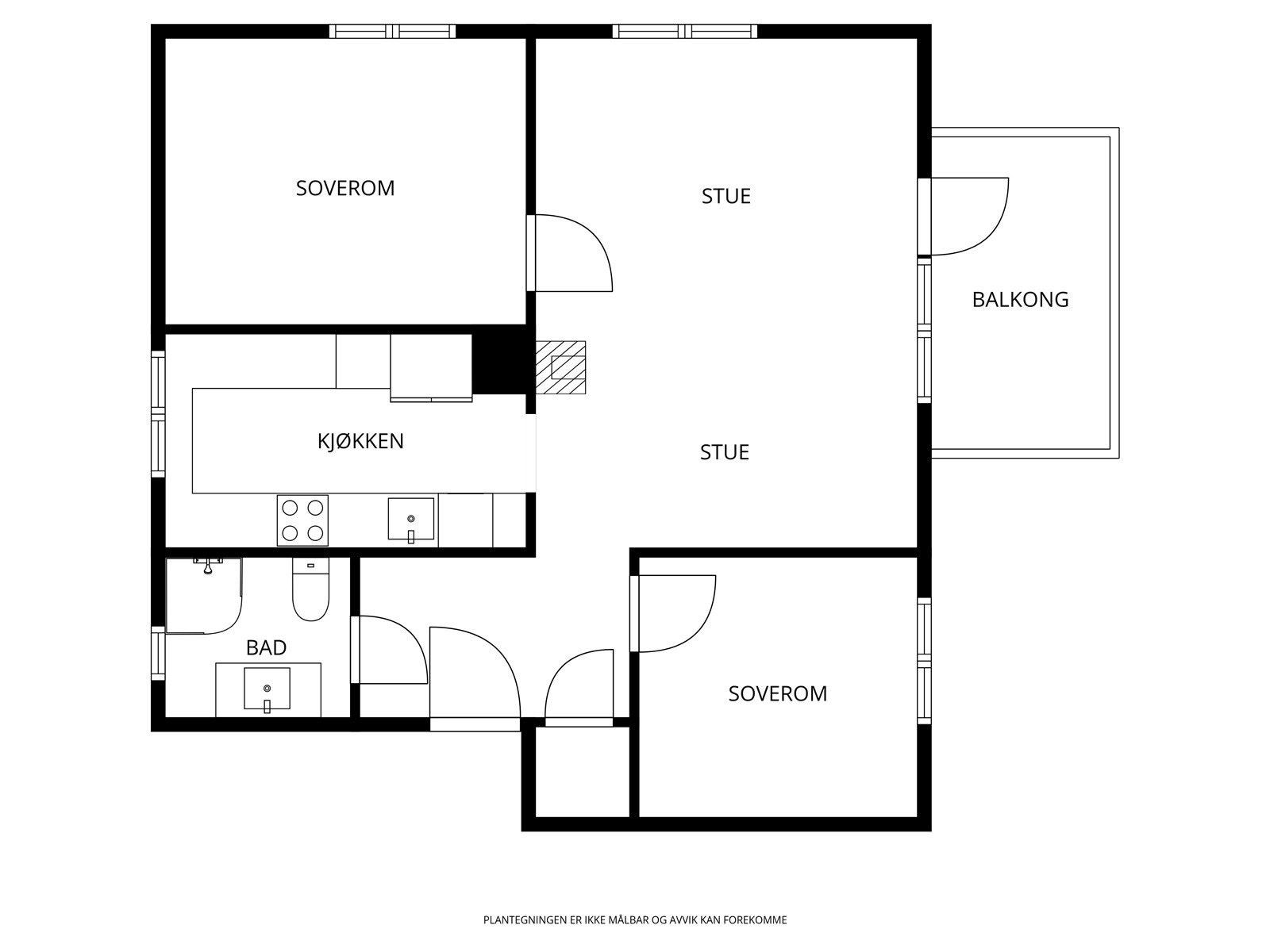 Leiligheten har følgende planløsning. Galleribilde