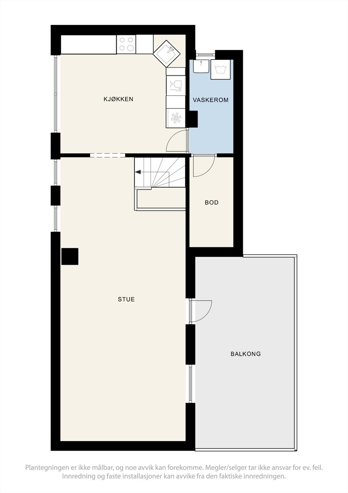 Andre etasje er etasjen for sosialt samvær, med stue og kjøkken i åpen løsning, samt vaskerom og altan. Galleribilde