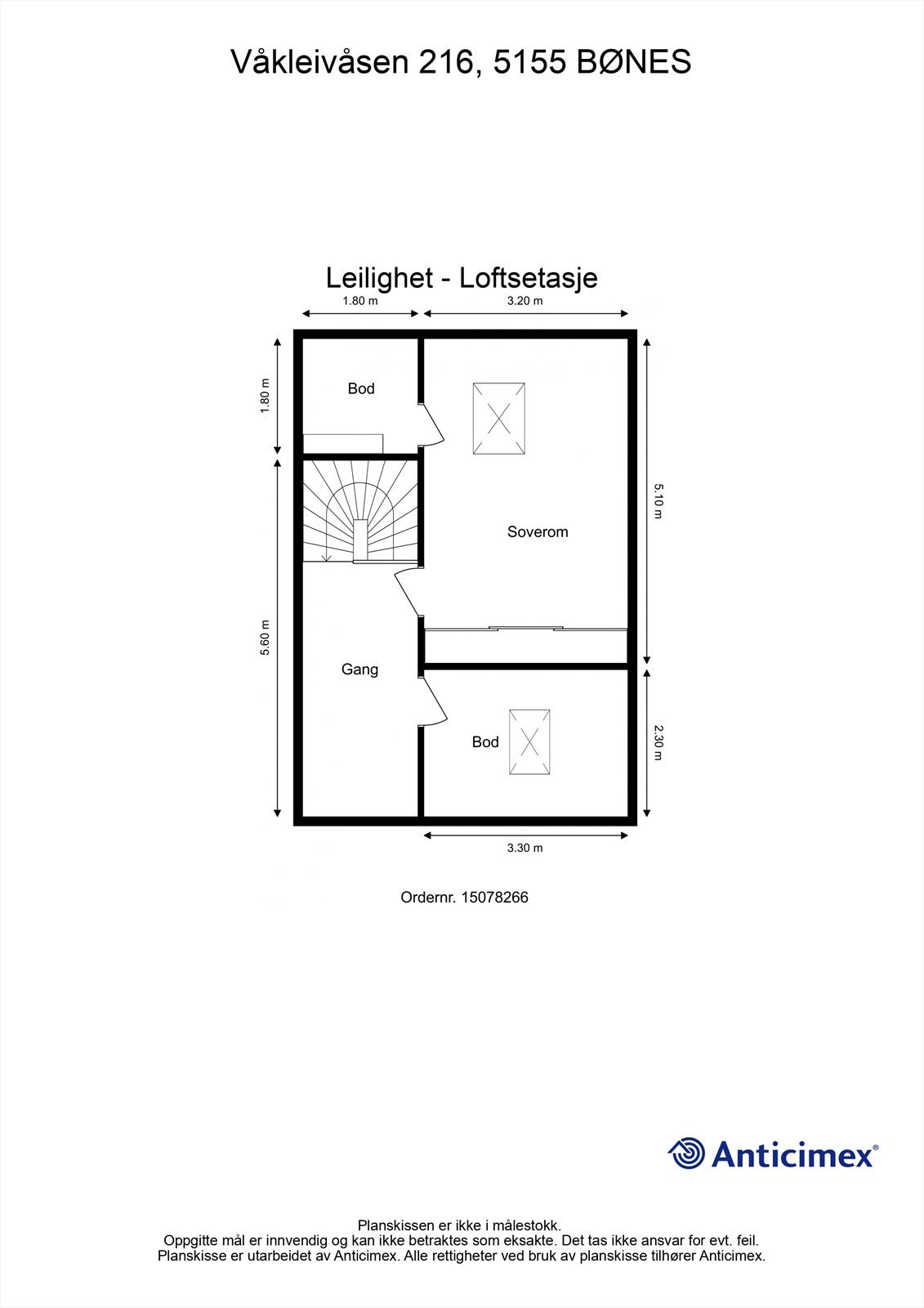 Plantegning - Loftsetasje Galleribilde