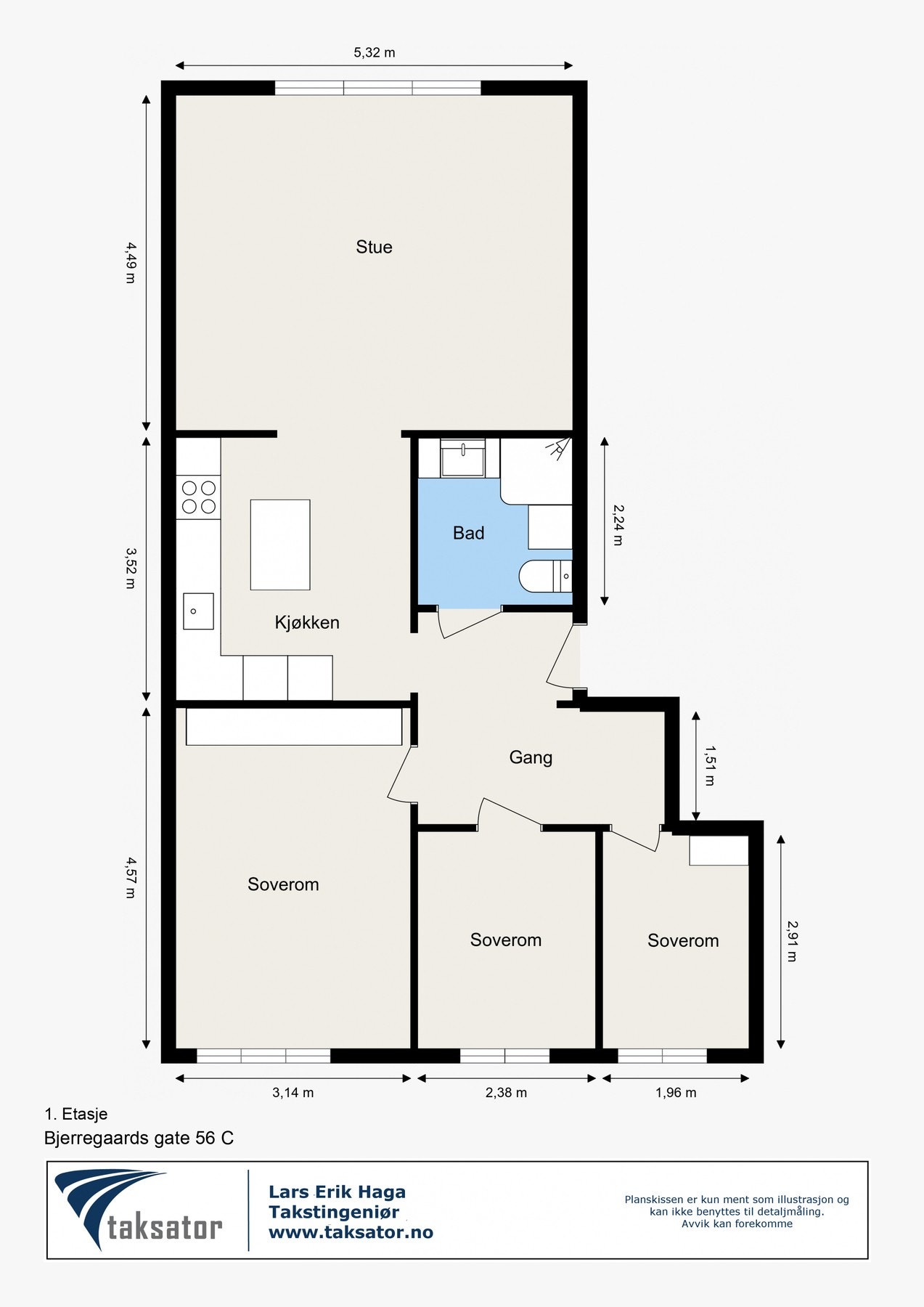 Plantegning - høy 1. etasje med forhager og idyllisk bakgård. Galleribilde