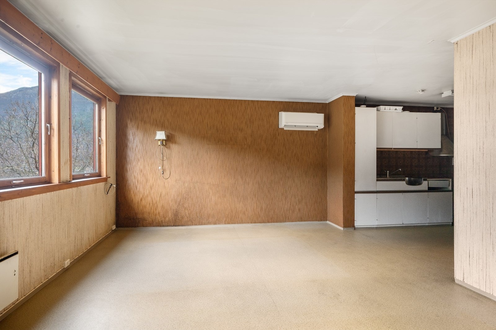 I utleiedelen er det et romslig oppholdsrom. Her er det varmepumpe. Galleribilde