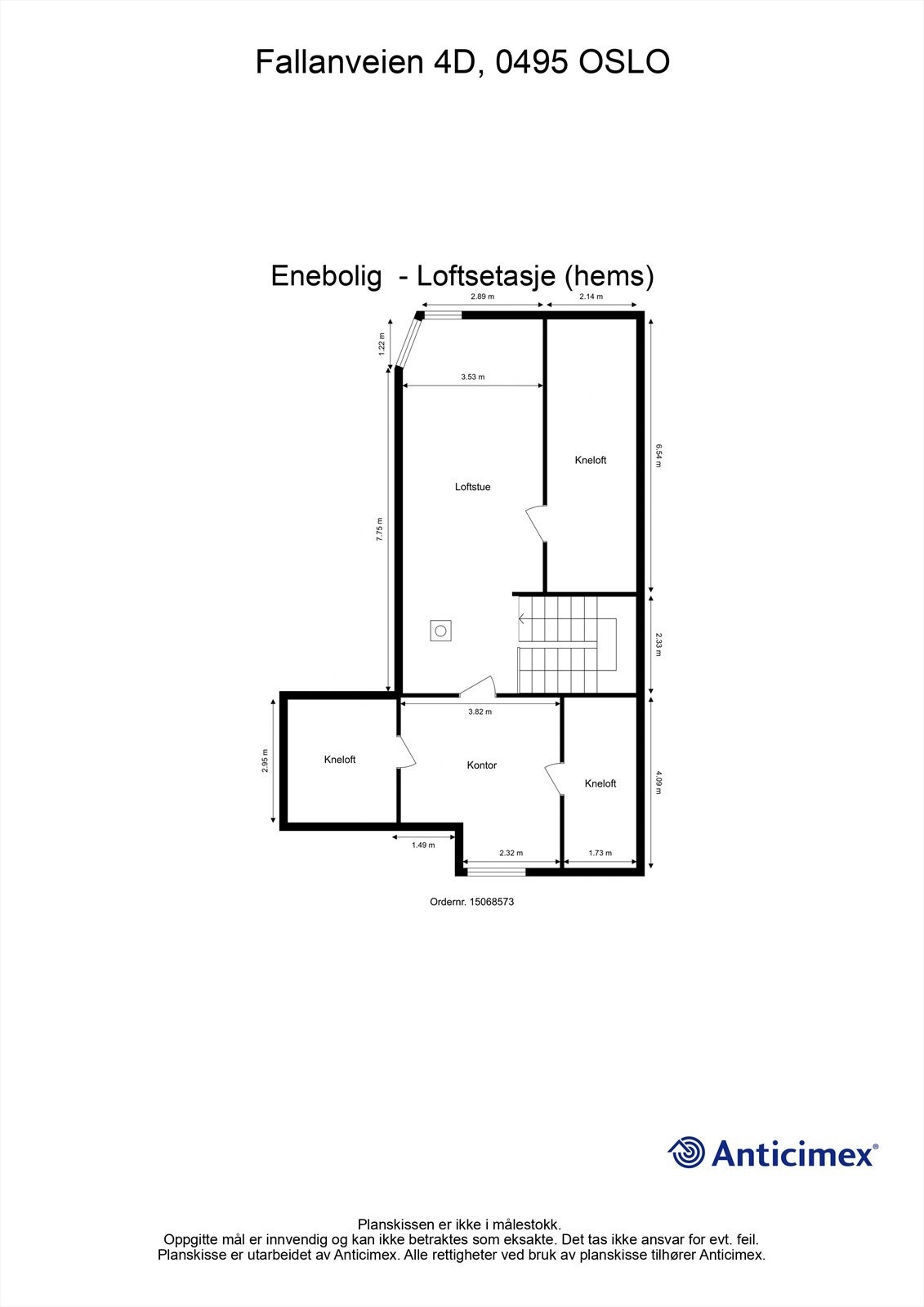 Plantegning - Loftsetasje (Hems) Galleribilde
