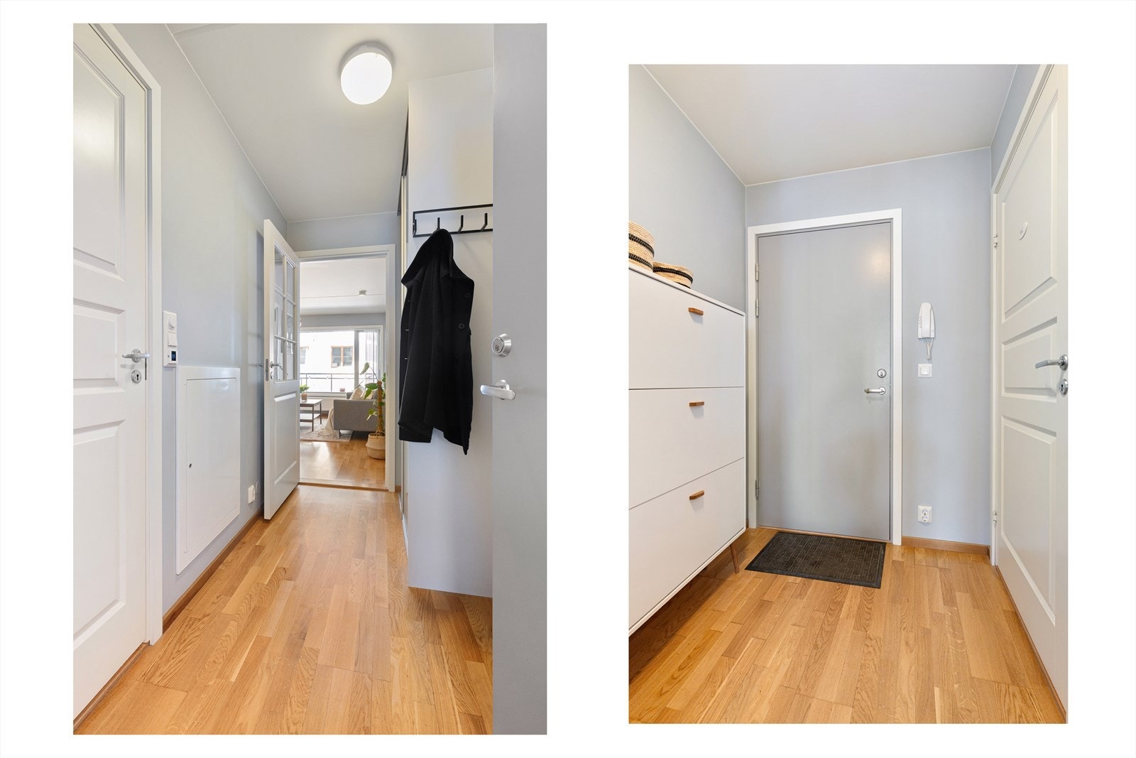 Du ønskes velkommen inn i en lys, innbydende og praktisk entré. Når du entrer leiligheten får du umiddelbart et positivt inntrykk av denne fine leiligheten. Galleribilde