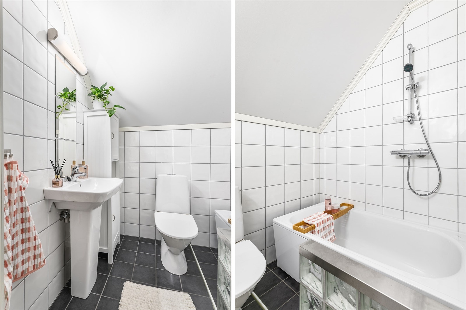 Nytt badekar ble i 2019 installert i dusjsonen for å eliminere vannpåkjenning på gulvet. Galleribilde