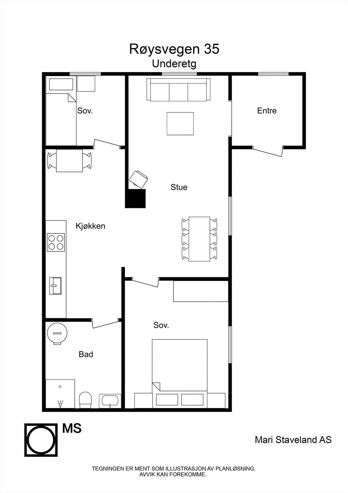 Plantegning underetasje Galleribilde