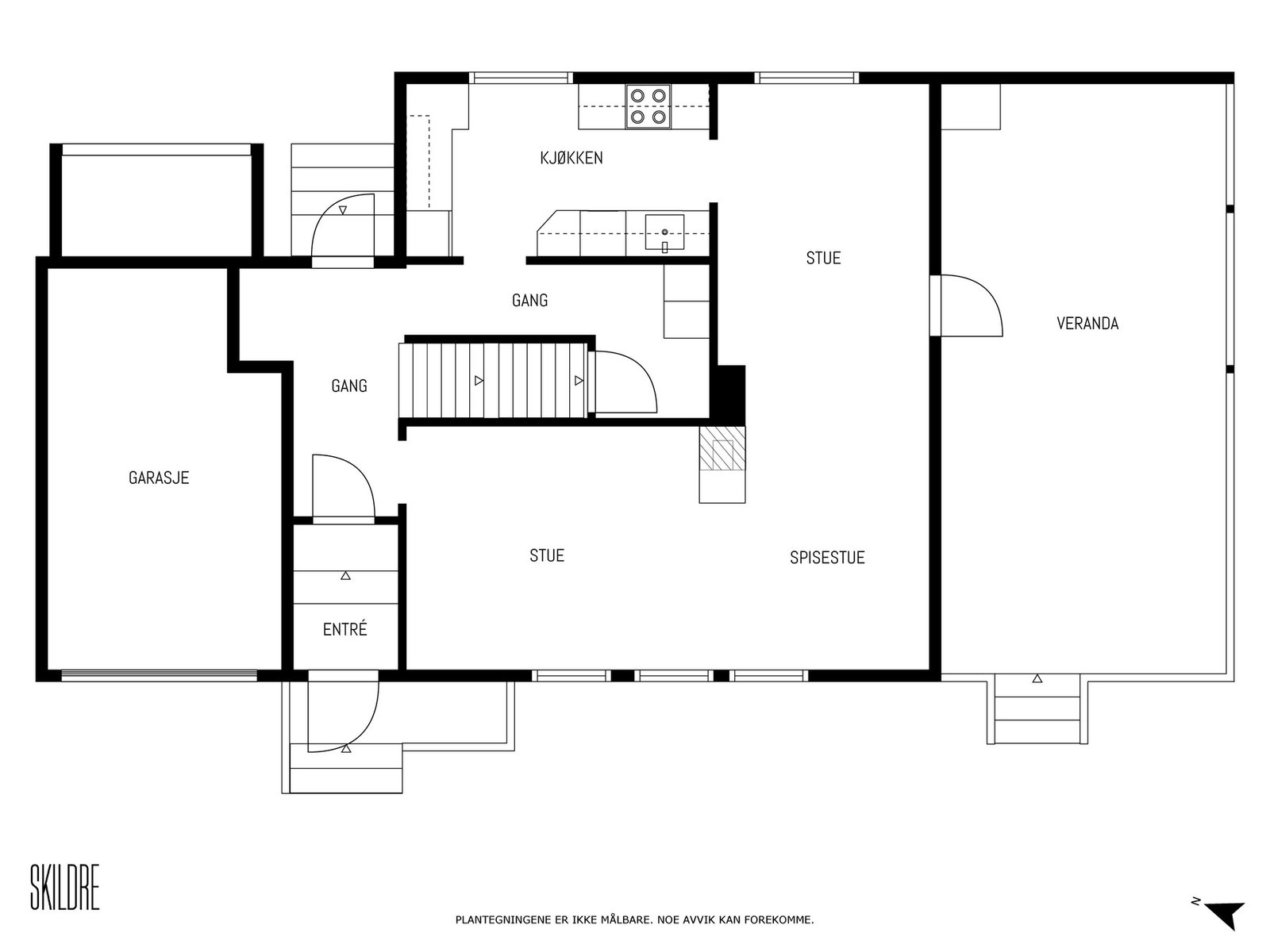 Plantegning for hovedplanet viser rominndelingen slik at du kan se for deg boligen allerede før visning. Galleribilde