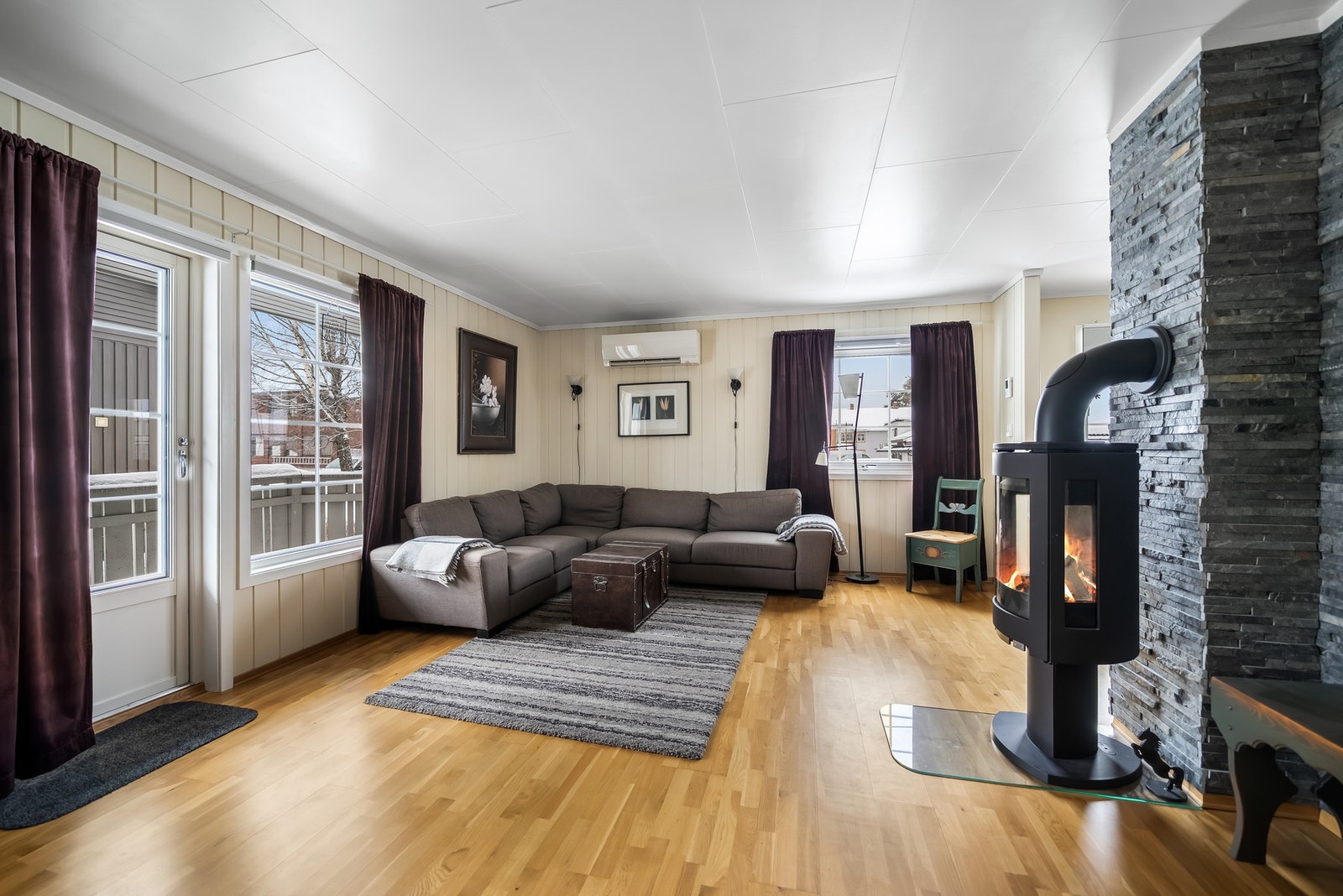 Varmepumpa i stua er fra 2014. Galleribilde