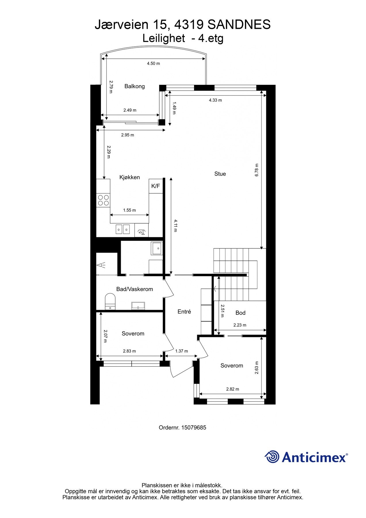 Plantegning 4. etasje Galleribilde
