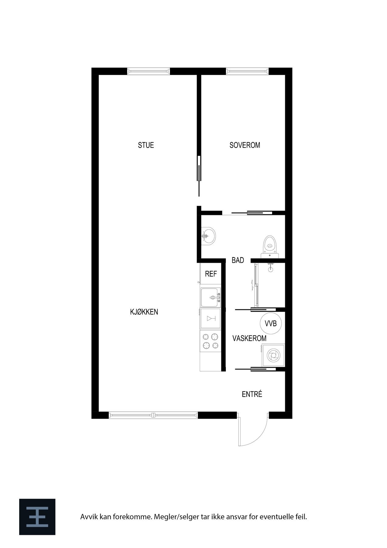 Plantegning | Øvre Holmegate 15B Galleribilde