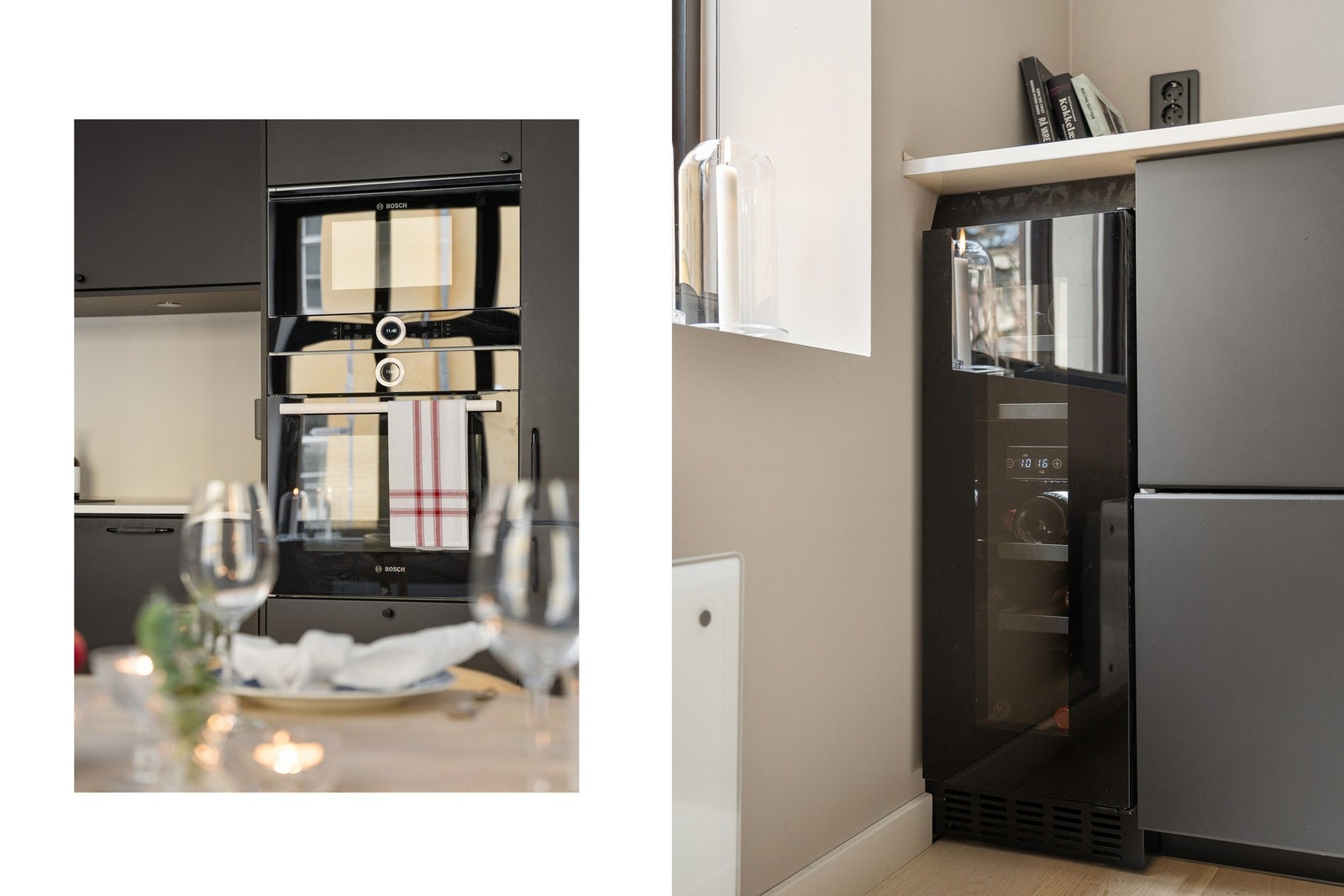 Her er det tilrettelagt med opplegg for platetopp, stekeovn, oppvaskmaskin, kombi kjøl/frys, mikro og vinskap. Galleribilde