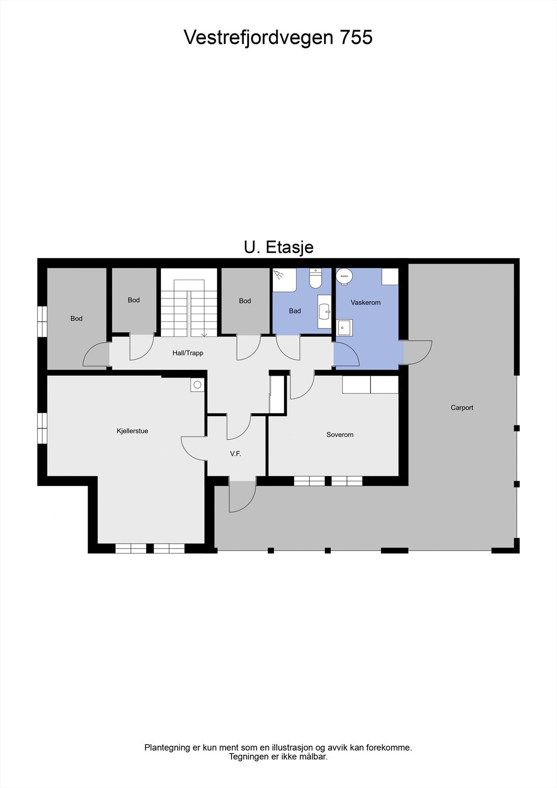 2 D plantegning underetasje Galleribilde