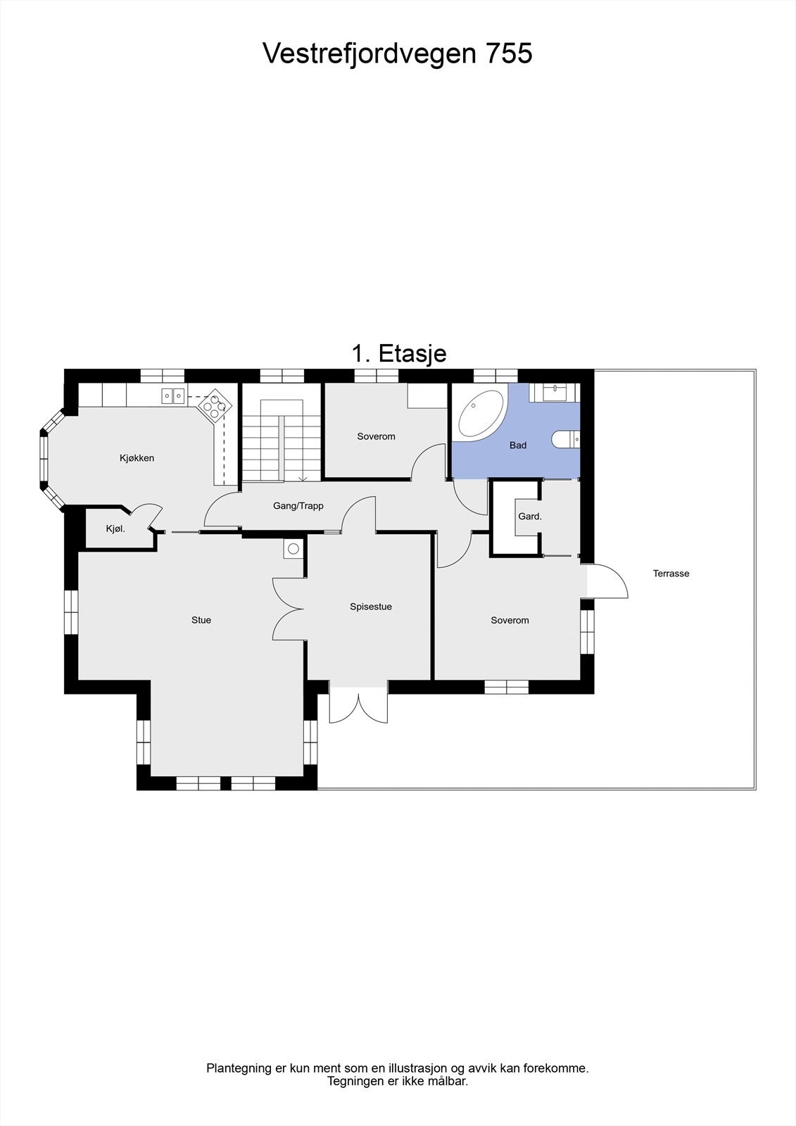 2 D plantegning 1. etasje Galleribilde