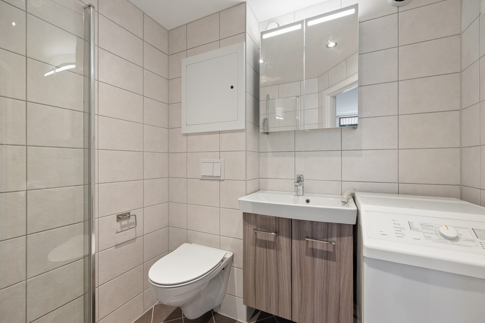 Nyere baderom fra 2018, renovert i regi av borettslaget. Galleribilde