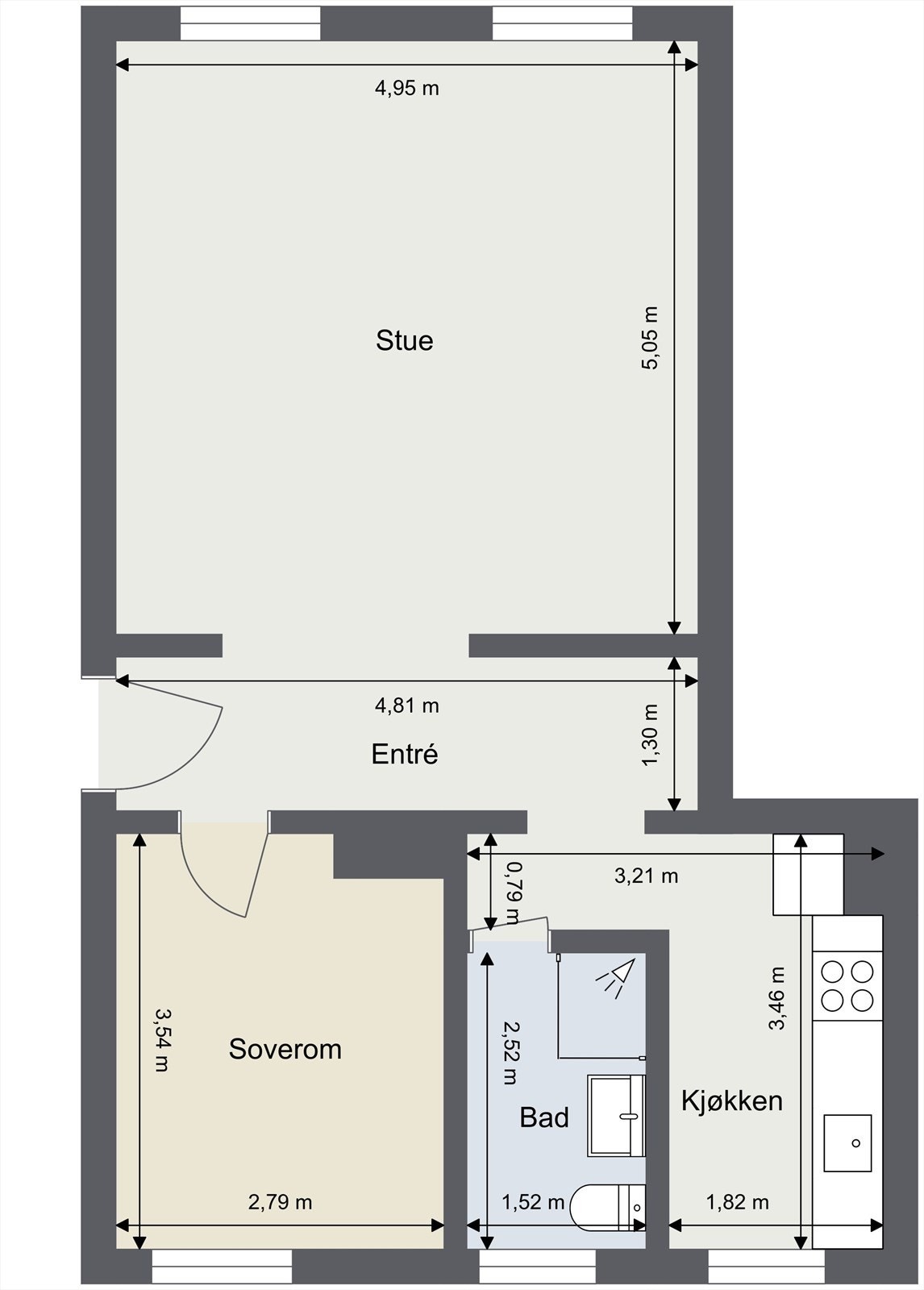 Plantegning - dagens situasjon. Galleribilde