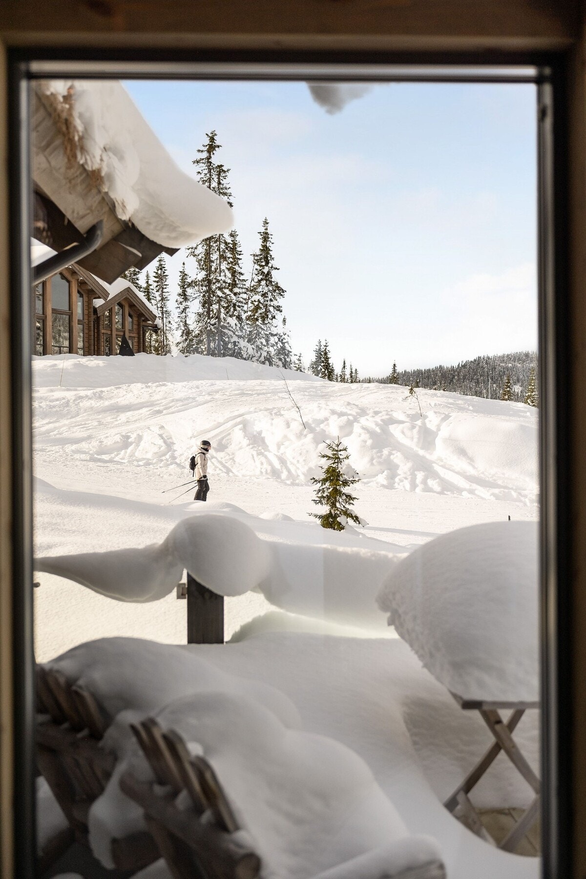 Utsikt rett til skiløypa Galleribilde