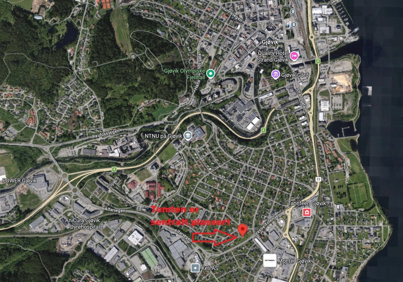 Tomte plassering på kart Galleribilde