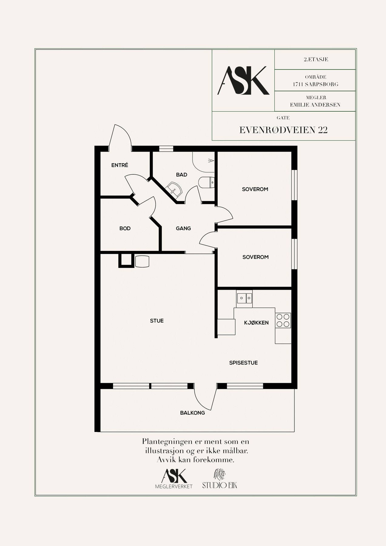Plantegning 2. etasje Galleribilde